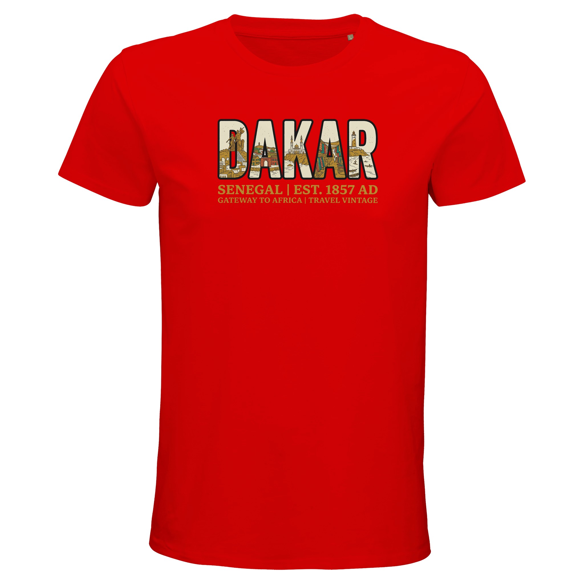 T-shirt Dakar homme bio ajusté T-shirt Dakar homme bio ajusté, coloris Bright Red