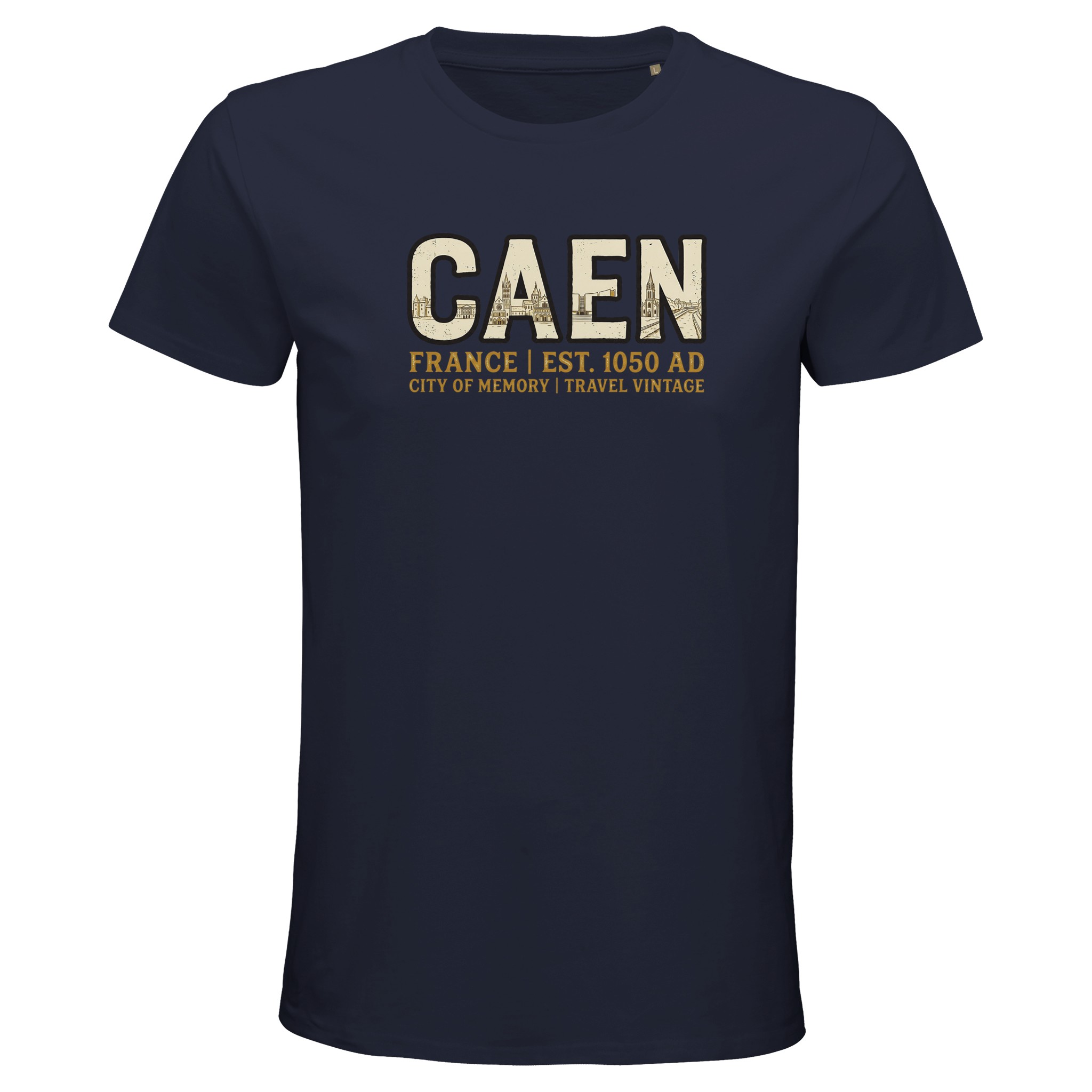 T-shirt Caen homme bio ajusté ville de caractère T-shirt Caen homme bio ajusté ville de caractère