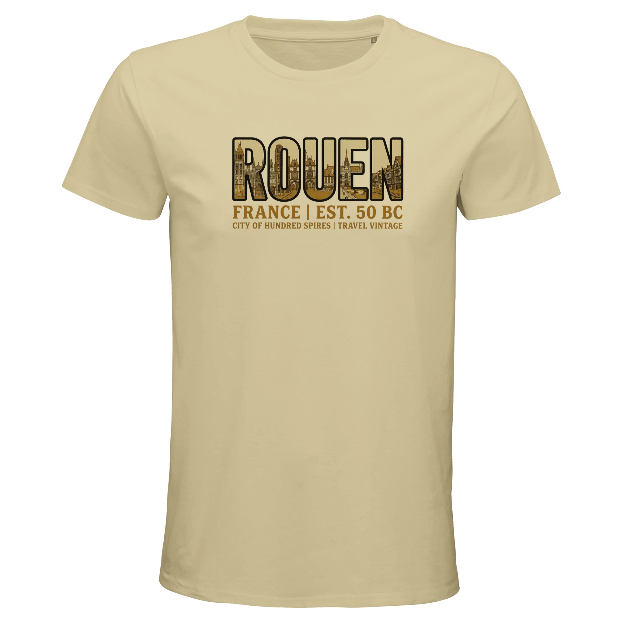 T-shirt Rouen homme bio ajusté ville française T-shirt Rouen homme bio ajusté ville française
