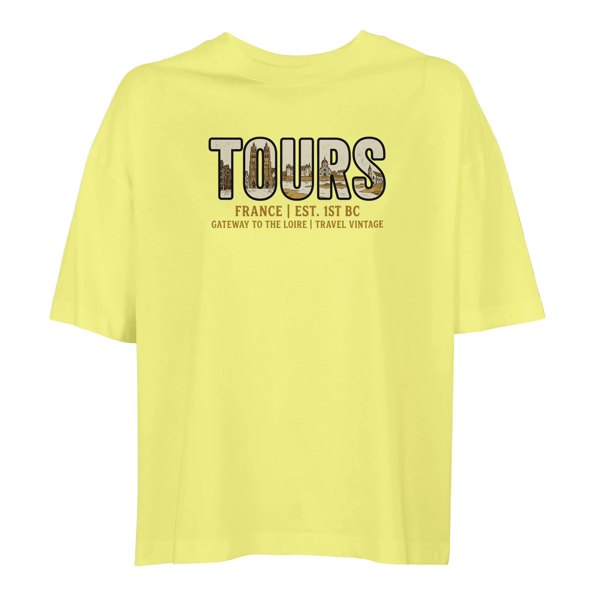 T-shirt Tours femme ample coton bio ville stylée T-shirt Tours femme ample coton bio ville stylée