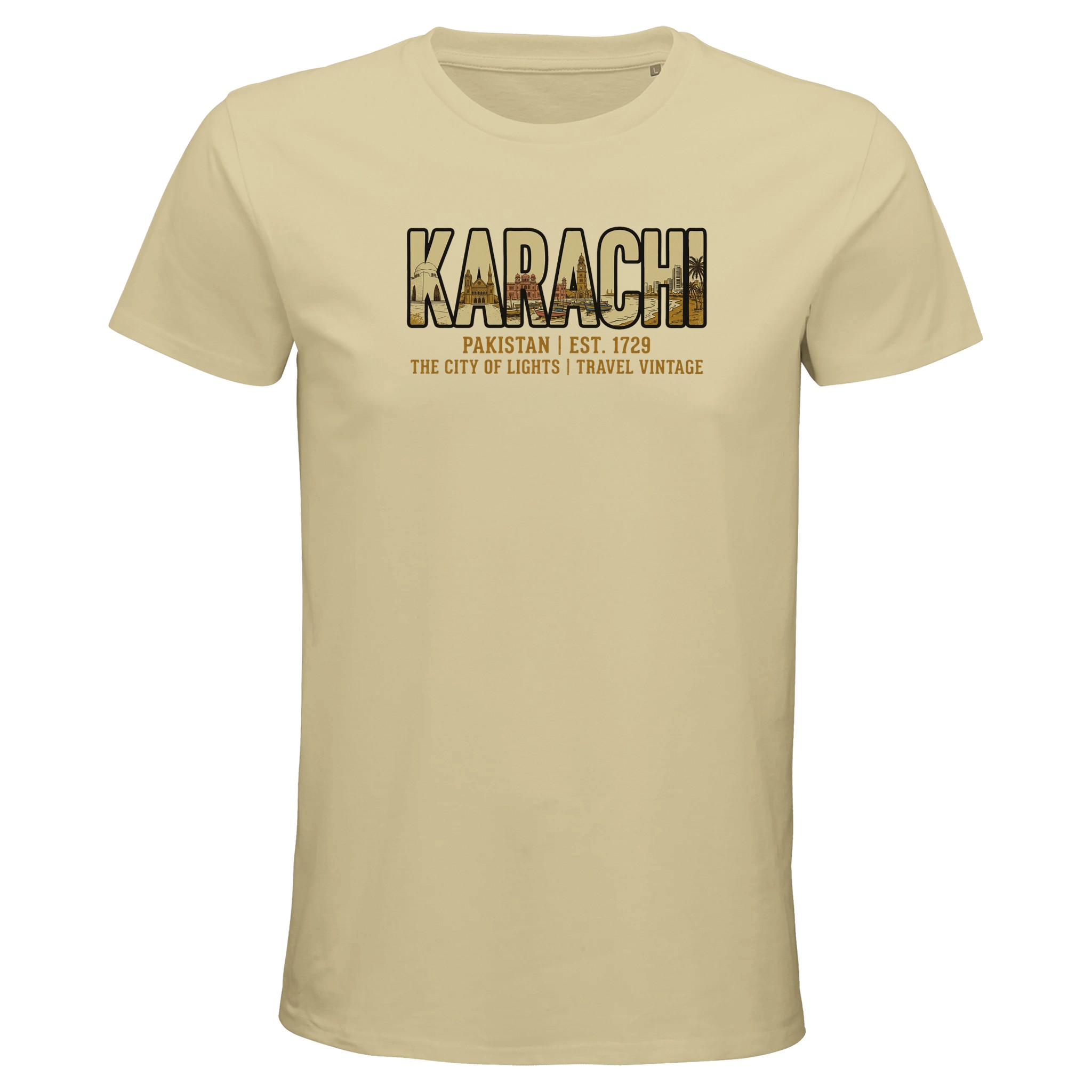 T-shirt Karachi homme bio ajusté ville de lumière T-shirt Karachi homme bio ajusté ville de lumière