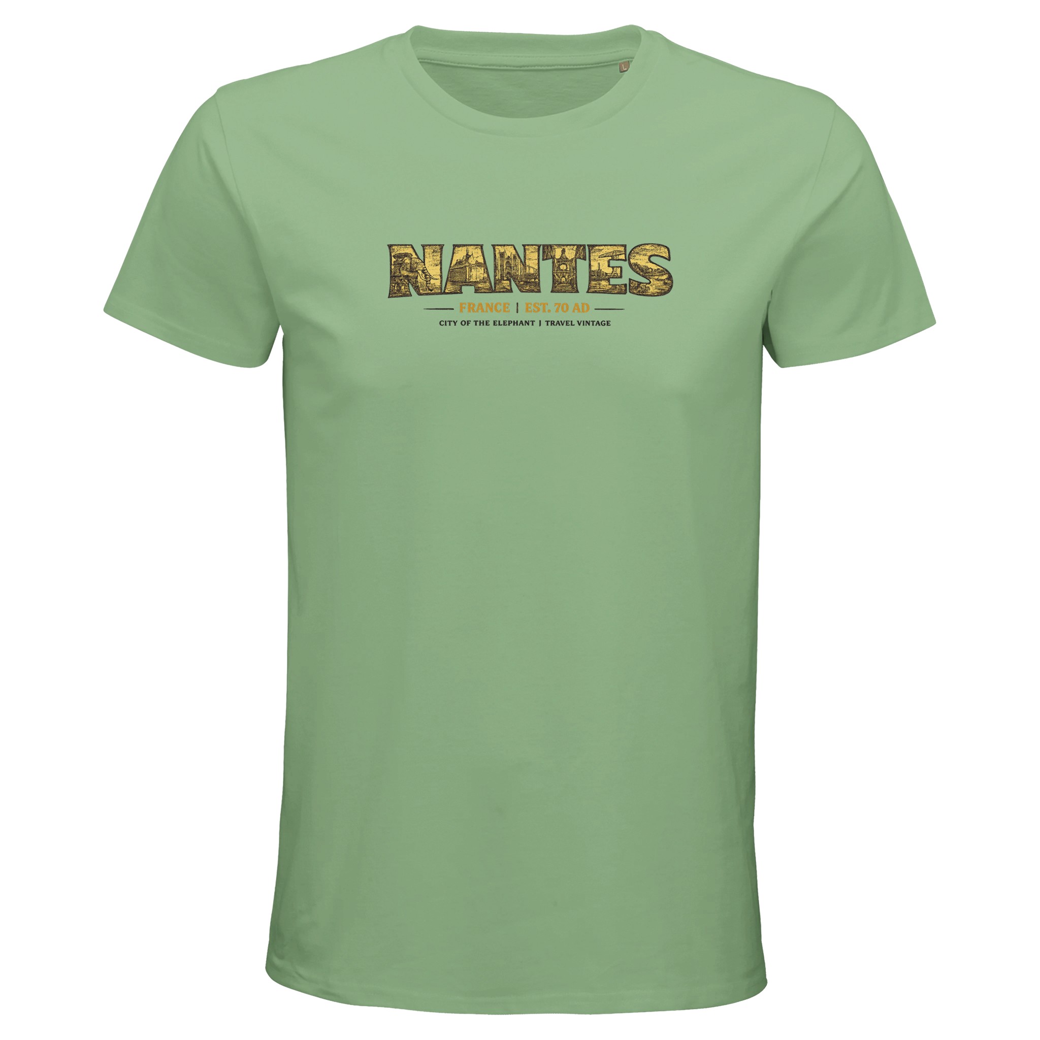 T-shirt Nantes homme bio ajusté ville française T-shirt Nantes homme bio ajusté ville française