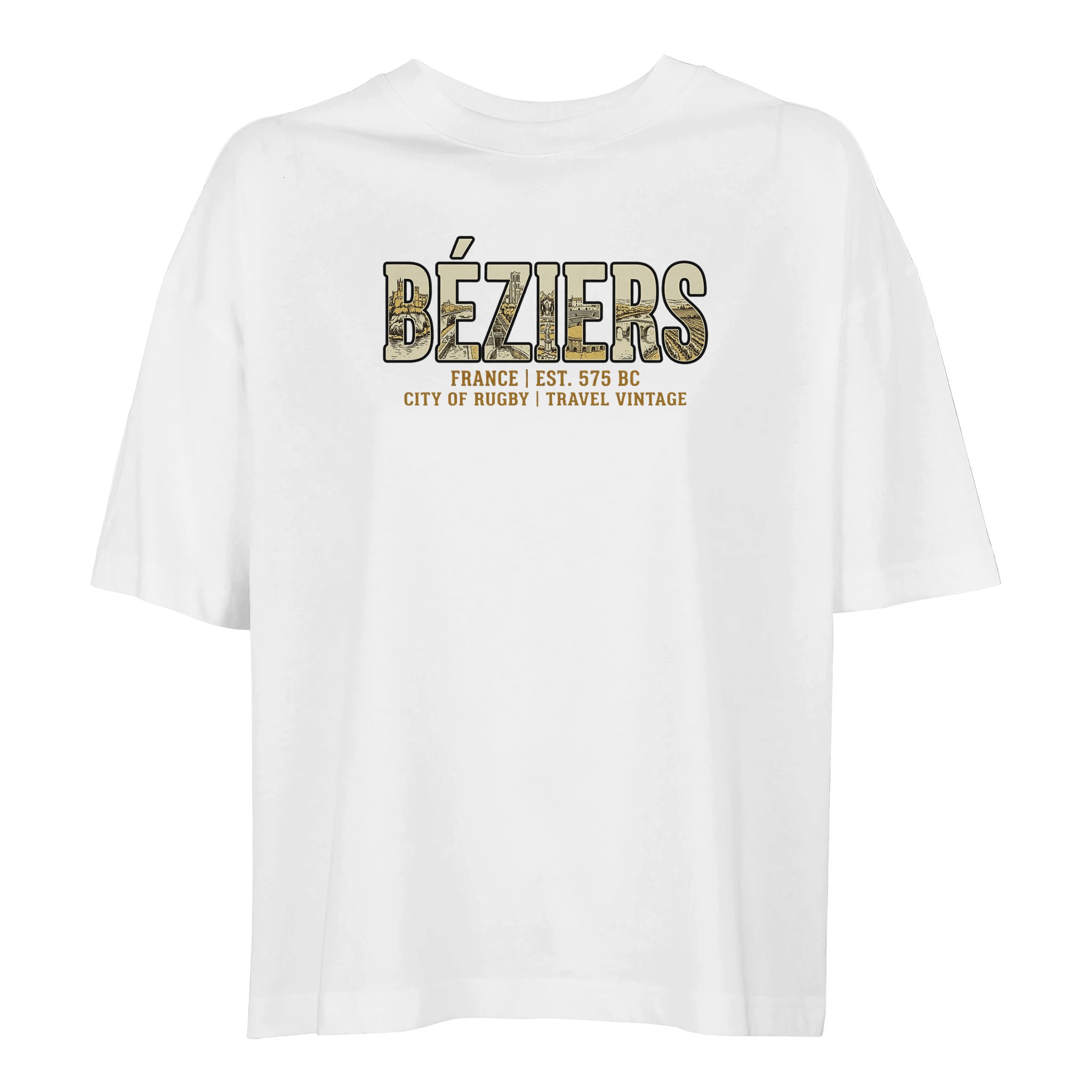 T-shirt Béziers femme ample coton bio ville rugby T-shirt Béziers femme ample coton bio ville rugby