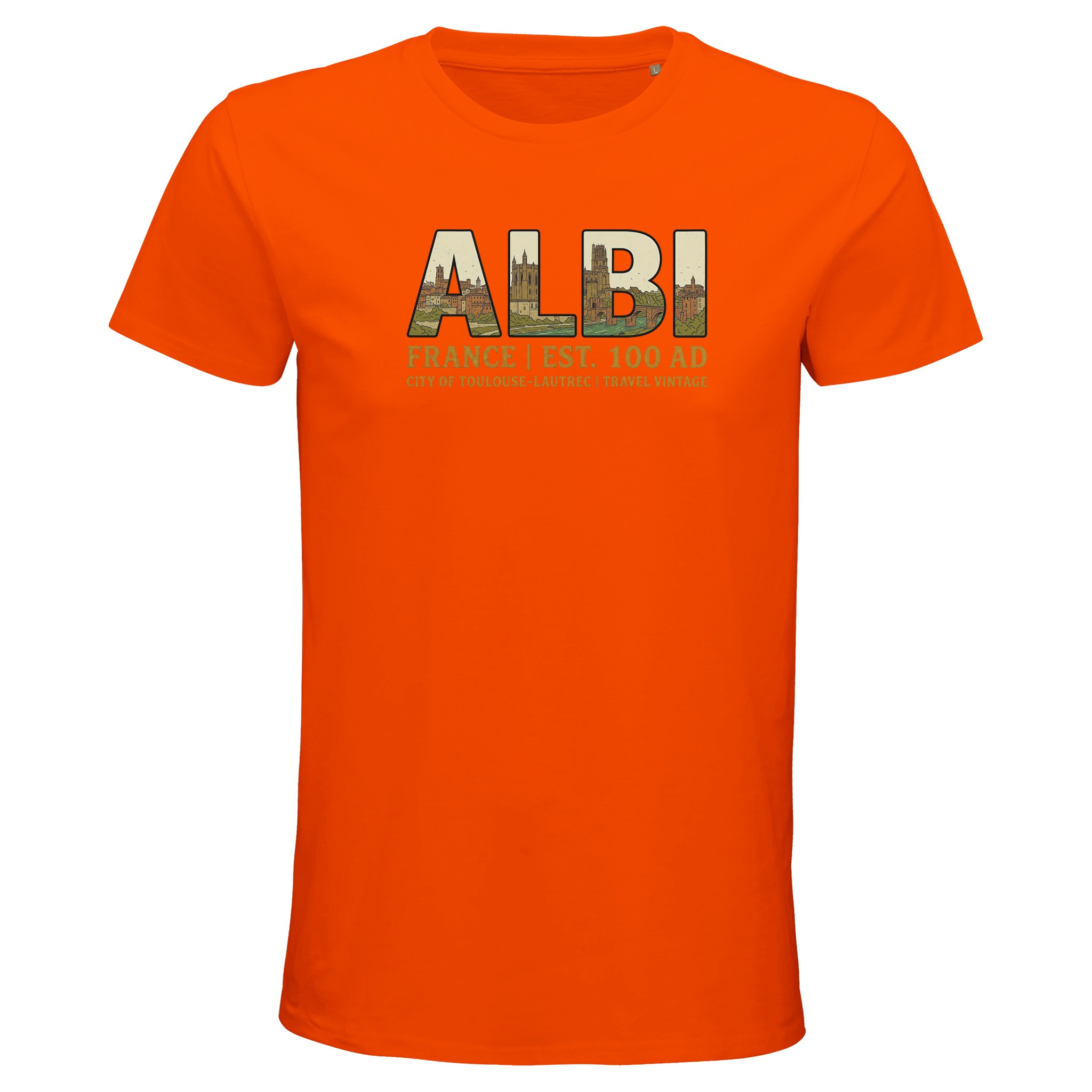 T-shirt Albi homme bio ajusté ville rose du Tarn T-shirt Albi homme bio ajusté ville rose du Tarn