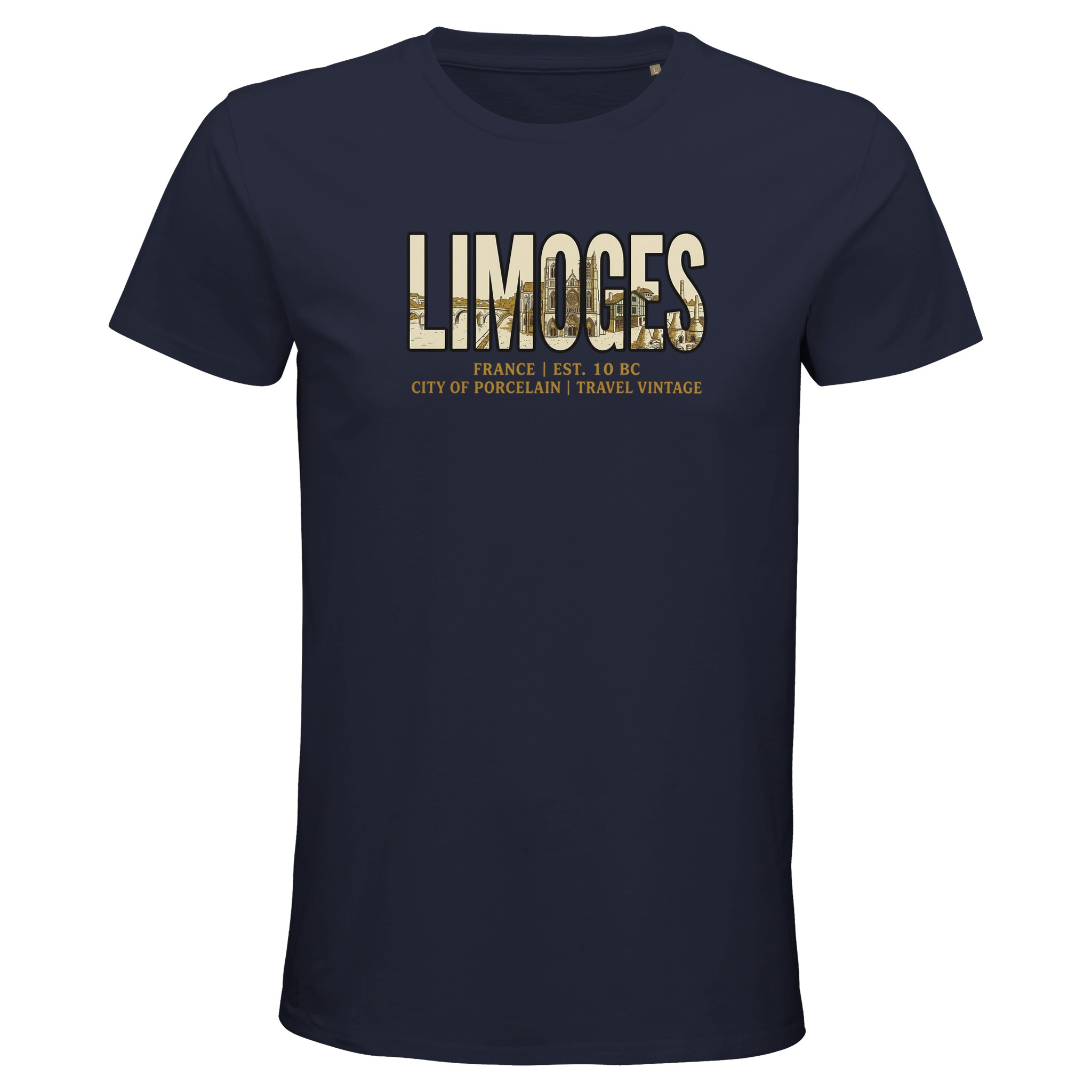 T-shirt Limoges homme bio ajusté en coton naturel T-shirt Limoges homme bio ajusté en coton naturel