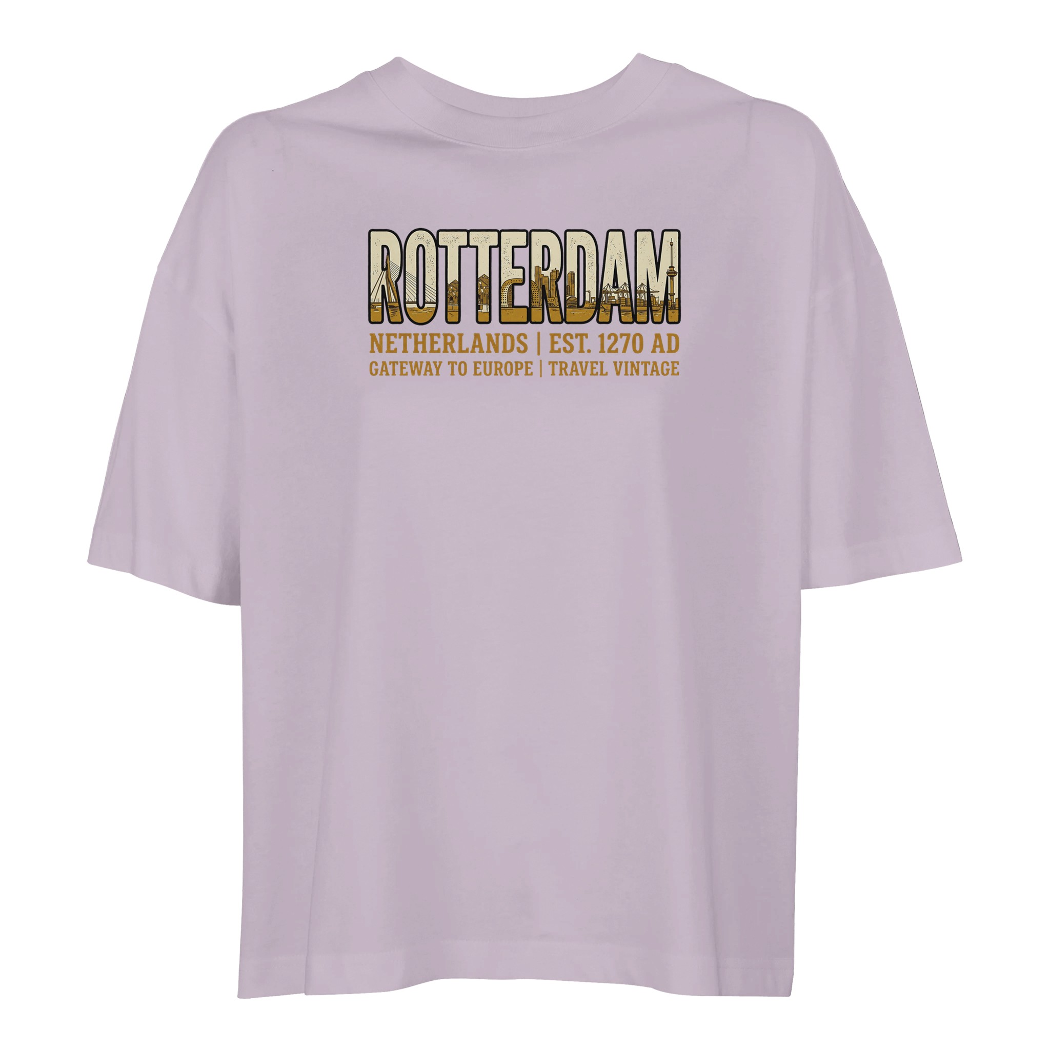 T-shirt Rotterdam femme ample coton bio T-shirt Rotterdam femme ample coton bio, coloris lilak