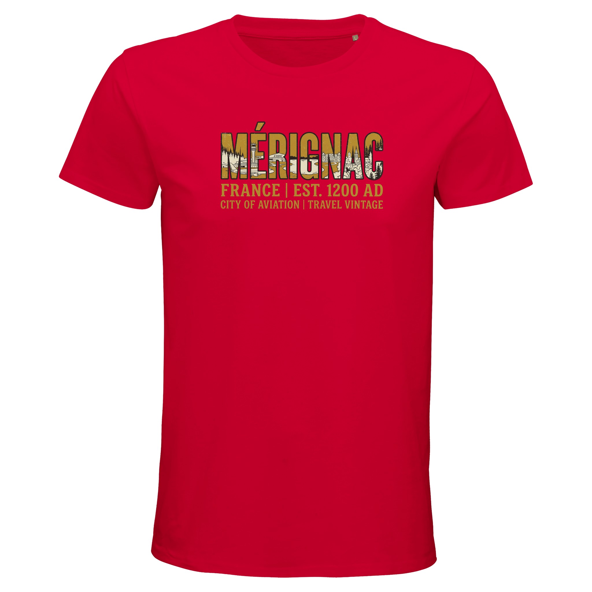 T-shirt Mérignac homme bio ajusté ville aviation T-shirt Mérignac homme bio ajusté ville aviation
