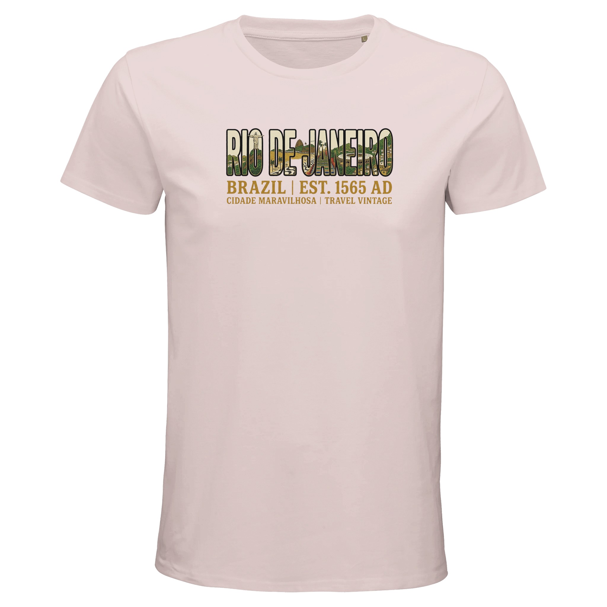 T-shirt Rio de Janeiro homme bio ajusté T-shirt Rio de Janeiro homme bio ajusté, coloris Pale Pink