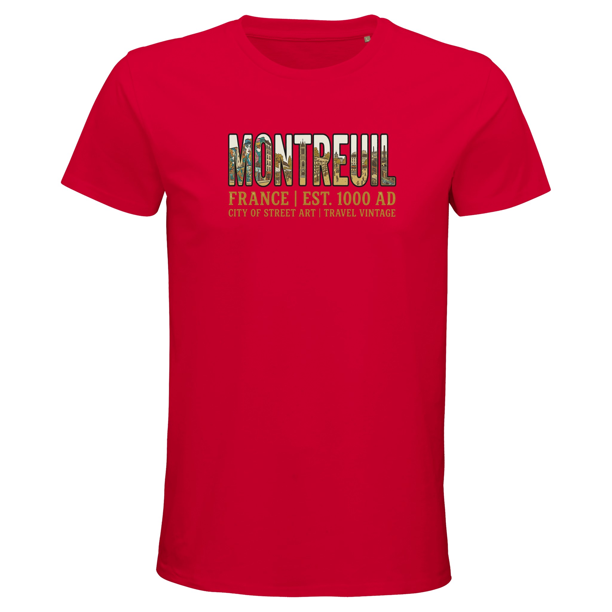 T-shirt Montreuil homme bio ajusté street art T-shirt Montreuil homme bio ajusté street art