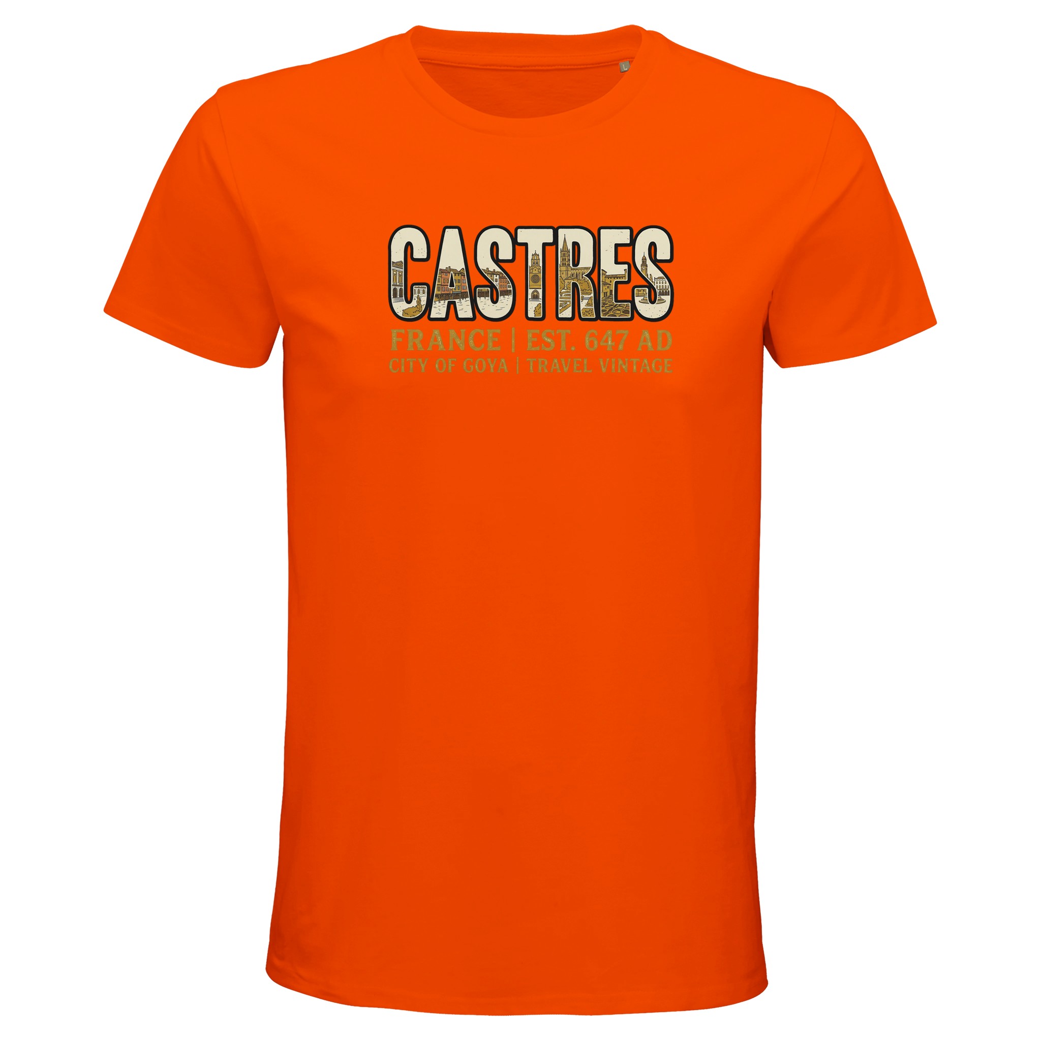 T-shirt Castres homme bio ajusté ville française T-shirt Castres homme bio ajusté ville française
