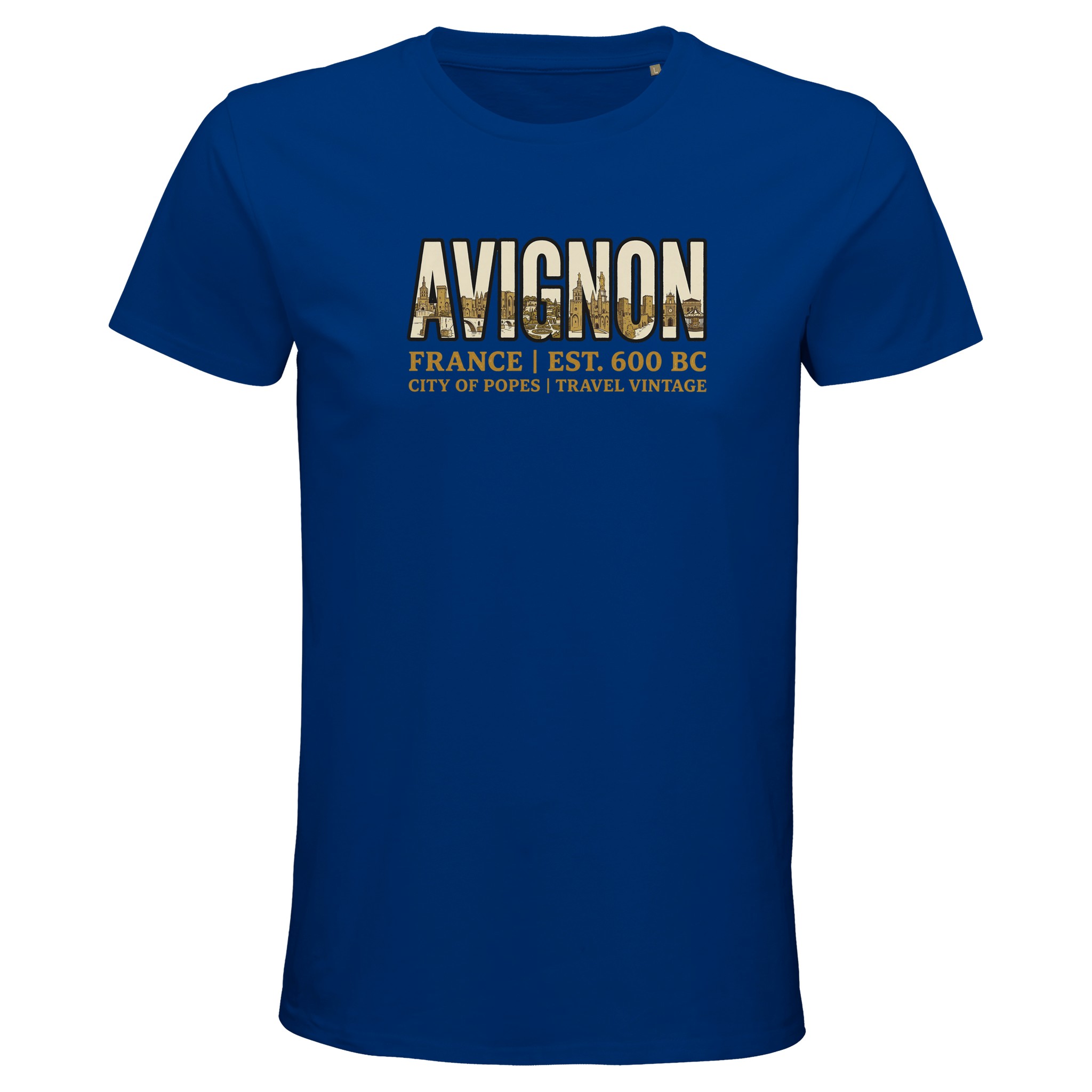 T-shirt Avignon homme bio ajusté ville vintage T-shirt Avignon homme bio ajusté ville vintage