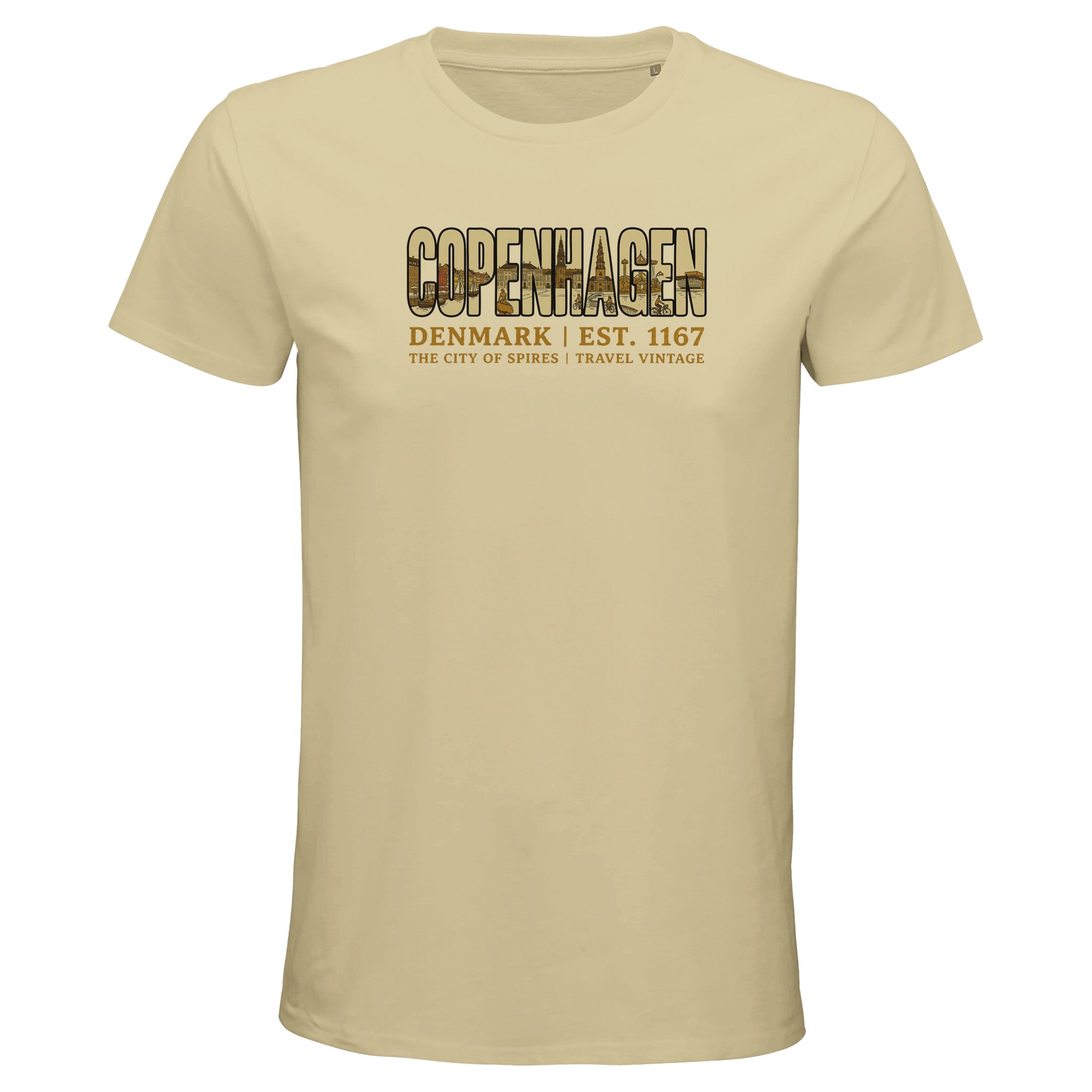 T-shirt Copenhague homme bio ajusté T-shirt Copenhague homme bio ajusté, coloris Natural