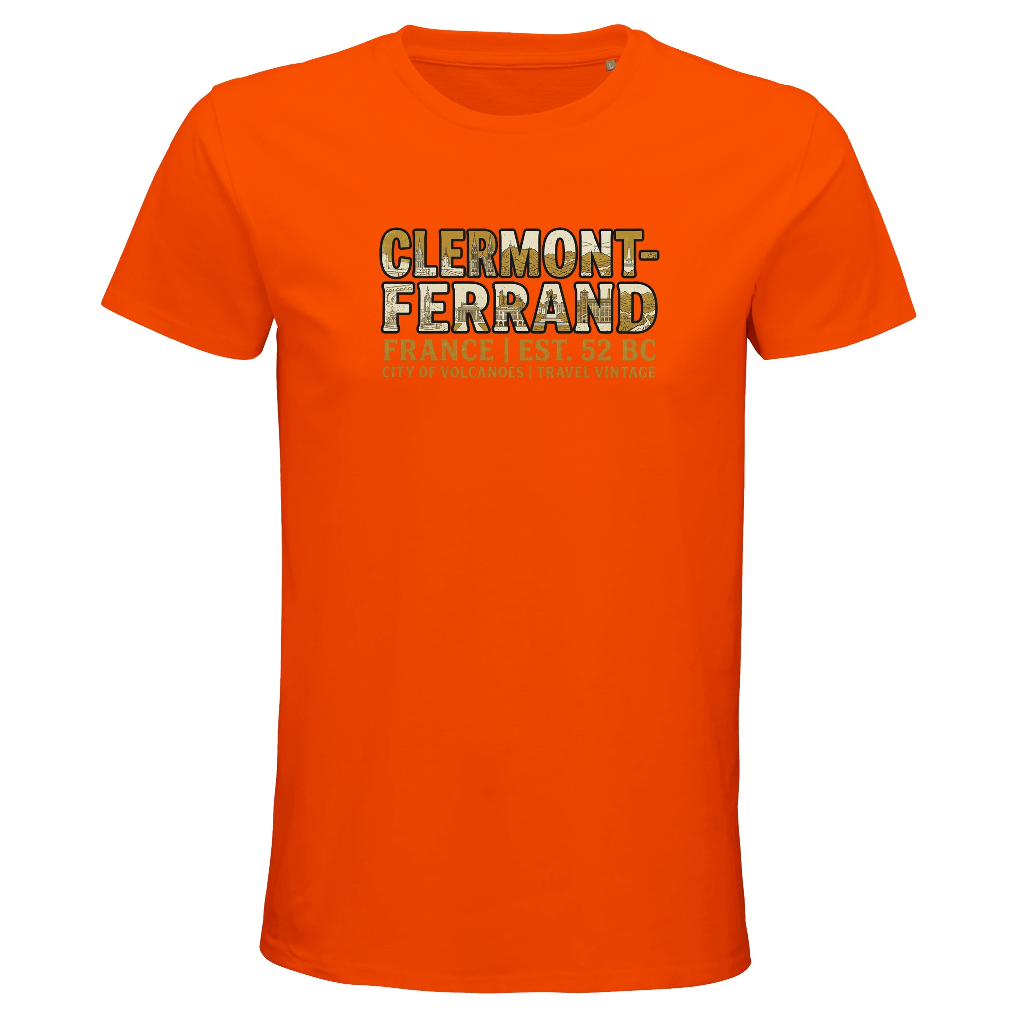T-shirt Clermont-Ferrand homme bio ajusté ville T-shirt Clermont-Ferrand homme bio ajusté ville