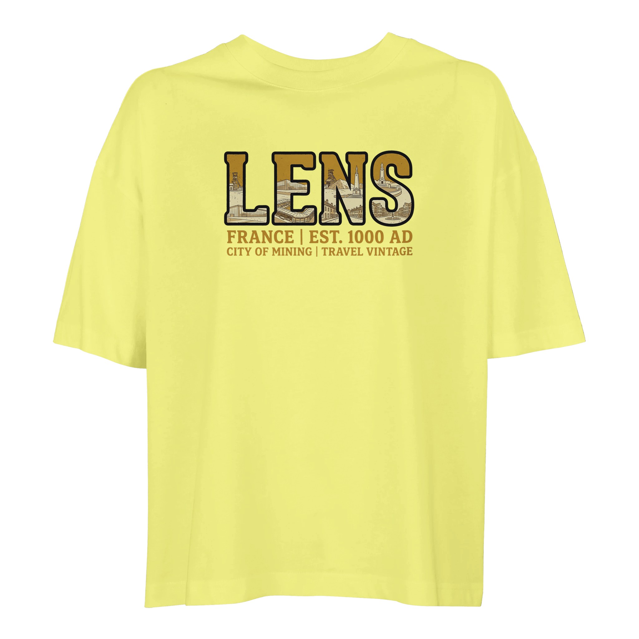 T-shirt Lens femme ample coton bio ville minière T-shirt Lens femme ample coton bio ville minière