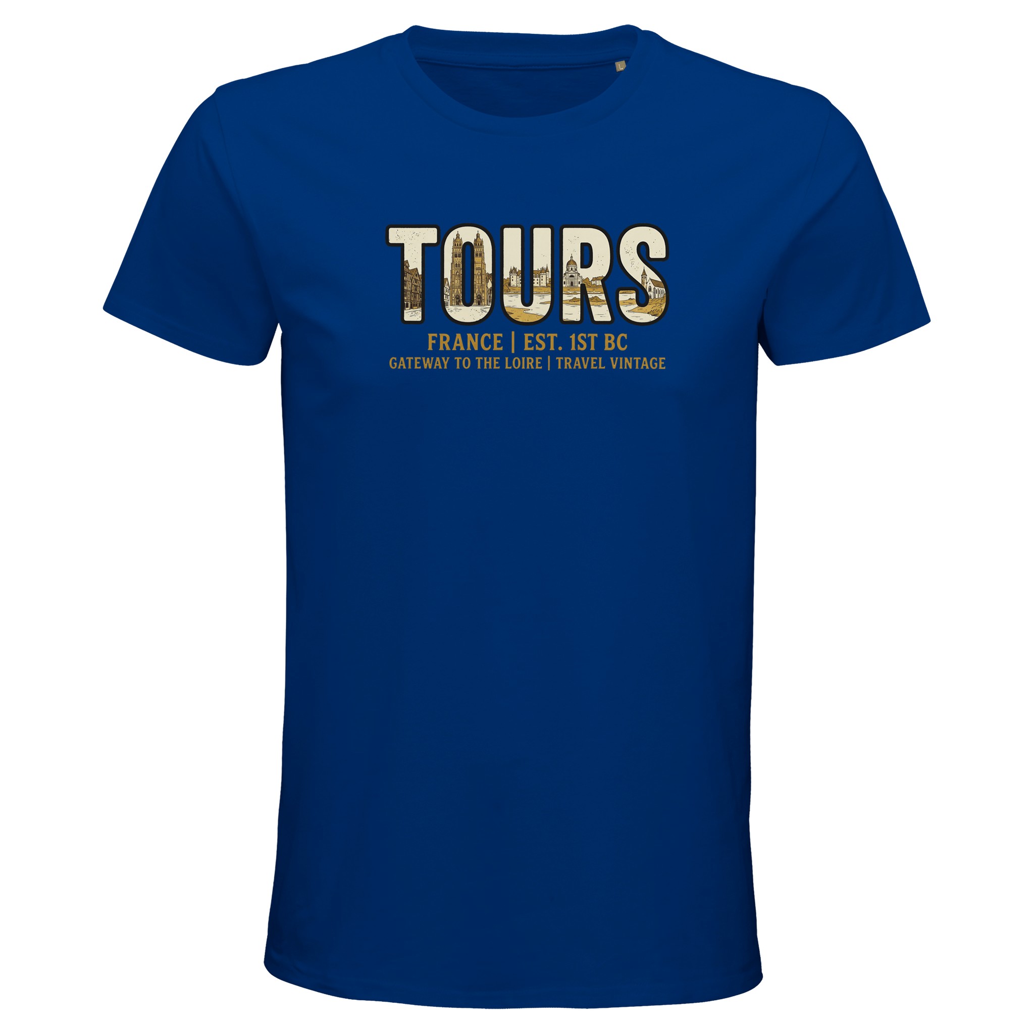 T-shirt Tours homme bio ajusté ville Loire T-shirt Tours homme bio ajusté ville Loire