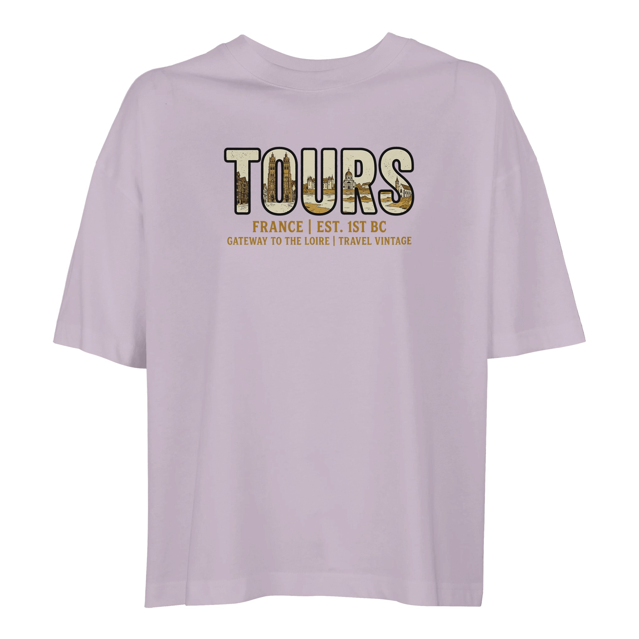 T-shirt Tours femme ample coton bio ville stylée T-shirt Tours femme ample coton bio ville stylée