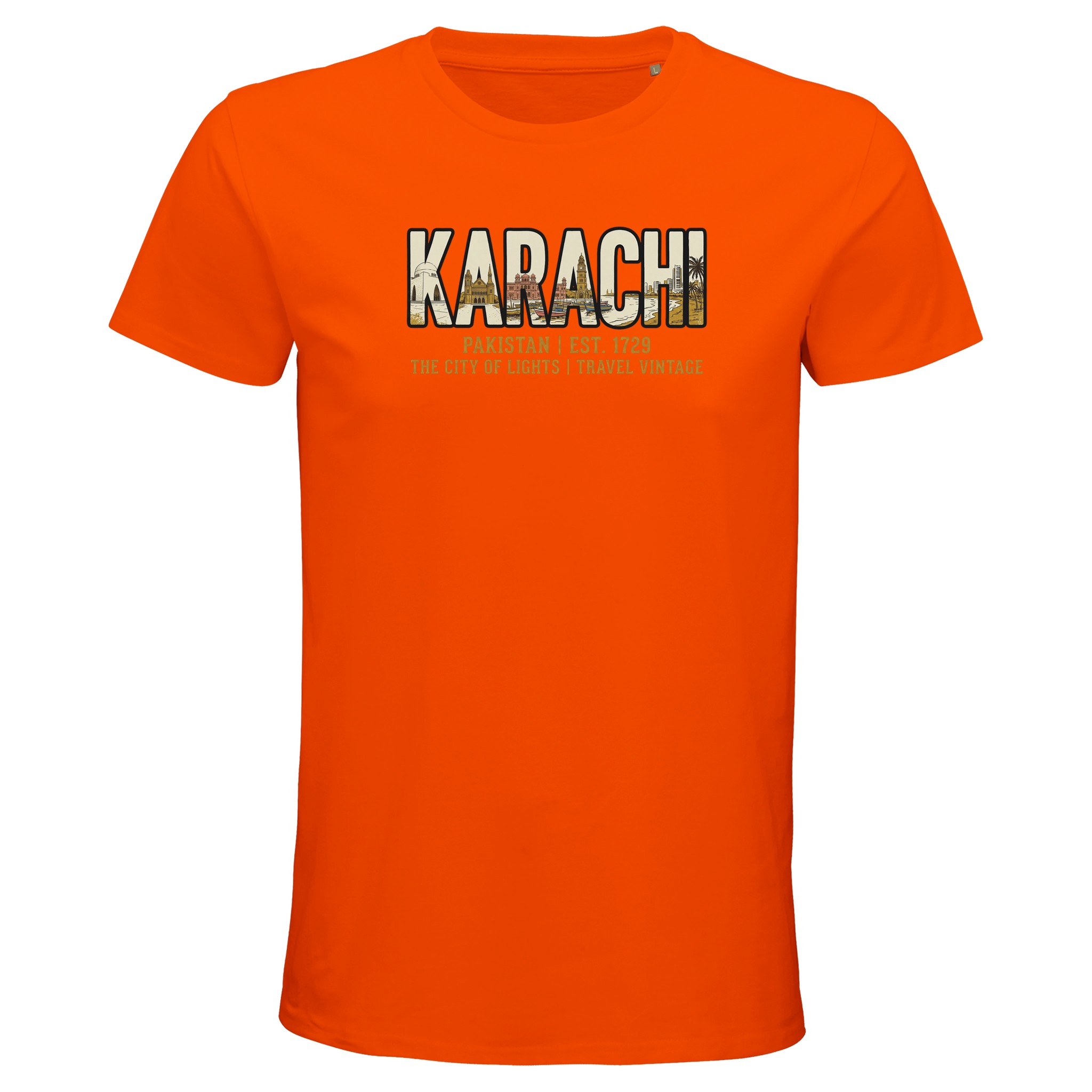 T-shirt Karachi homme bio ajusté ville de lumière T-shirt Karachi homme bio ajusté ville de lumière