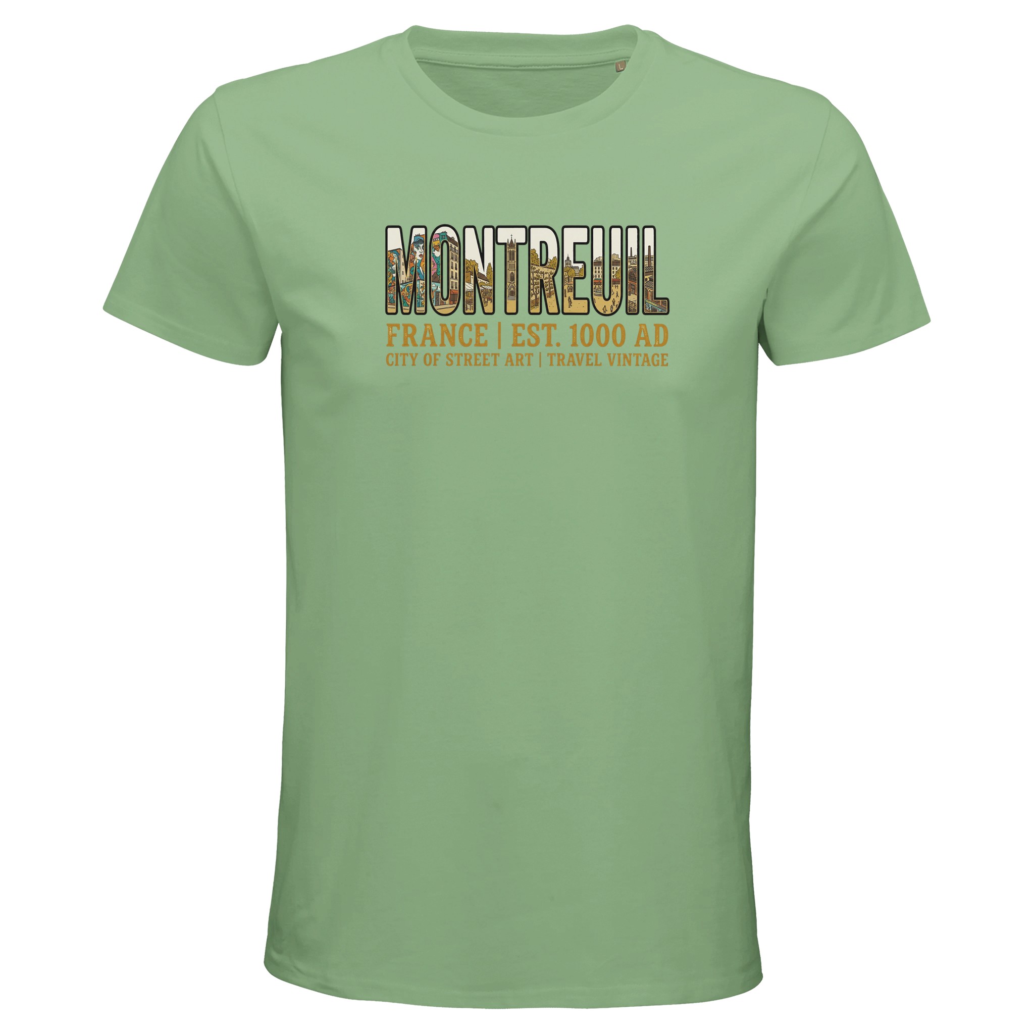 T-shirt Montreuil homme bio ajusté street art T-shirt Montreuil homme bio ajusté street art