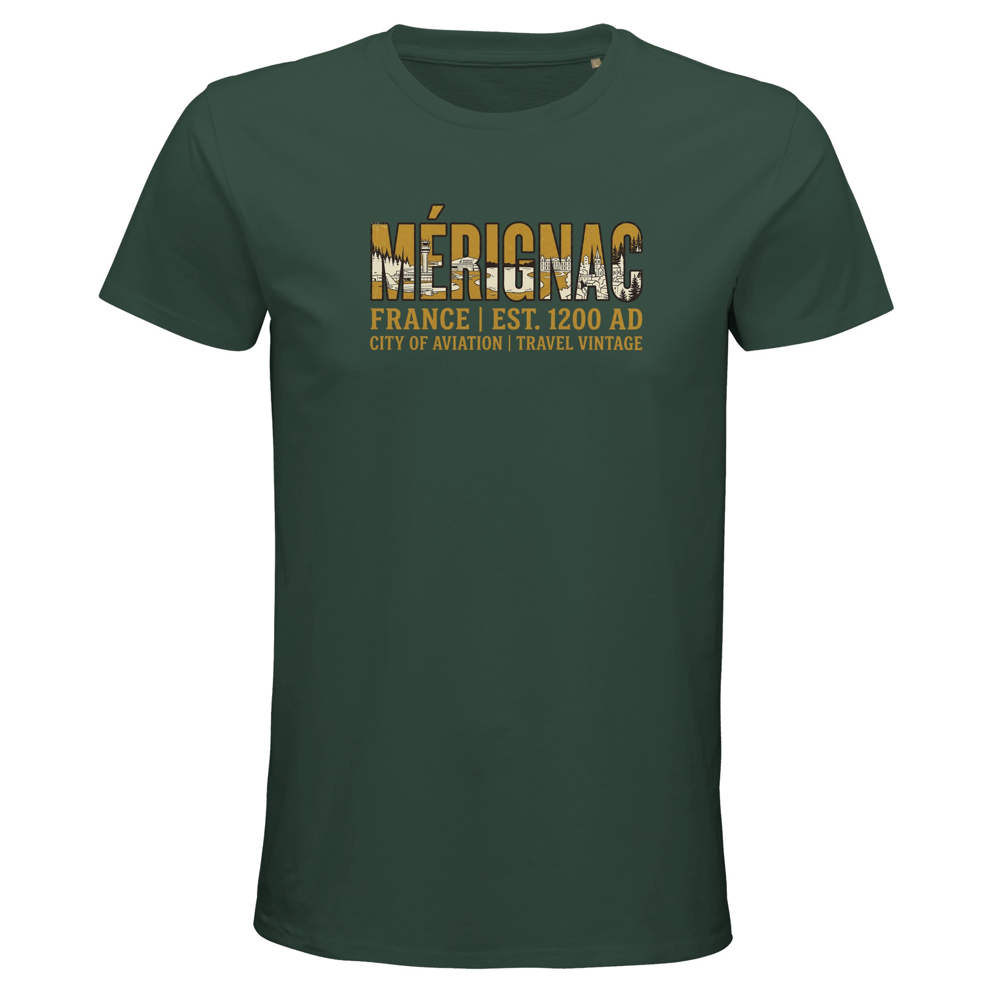 T-shirt Mérignac homme bio ajusté ville aviation T-shirt Mérignac homme bio ajusté ville aviation