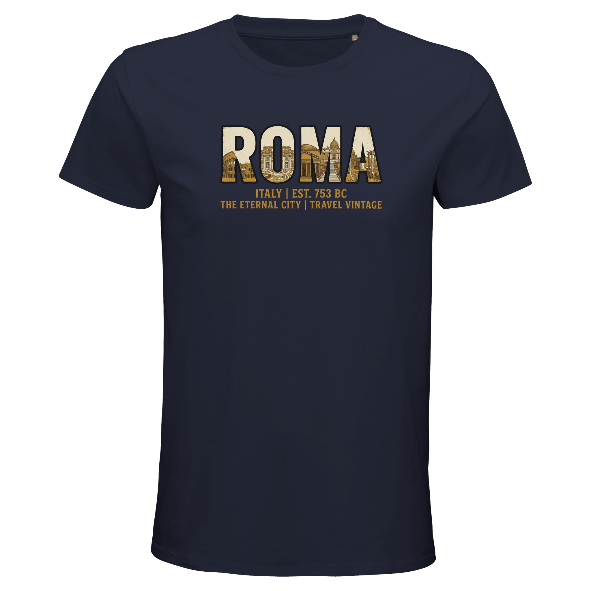 T-shirt Rome homme bio ajusté ville éternelle T-shirt Rome homme bio ajusté ville éternelle