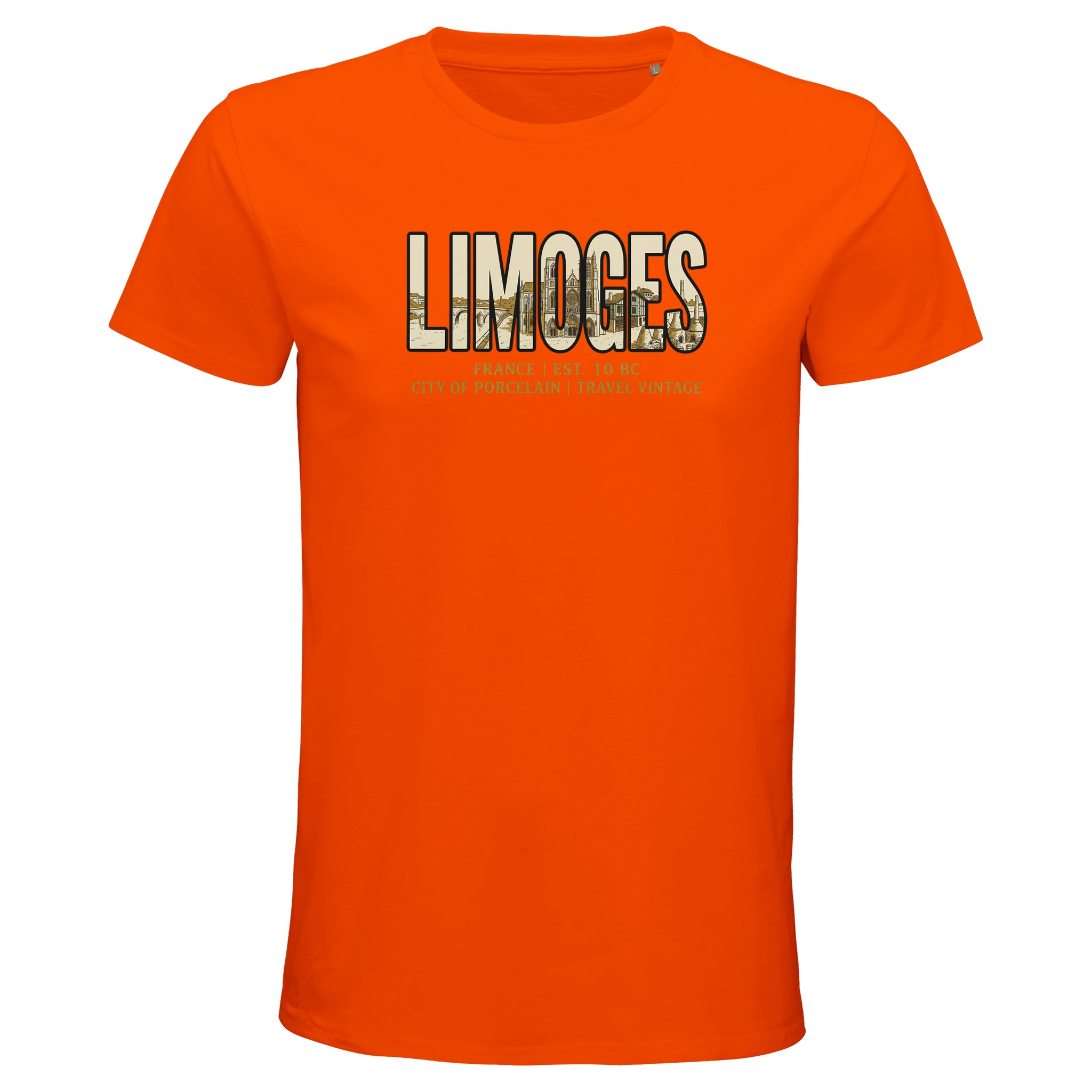 T-shirt Limoges homme bio ajusté en coton naturel T-shirt Limoges homme bio ajusté en coton naturel