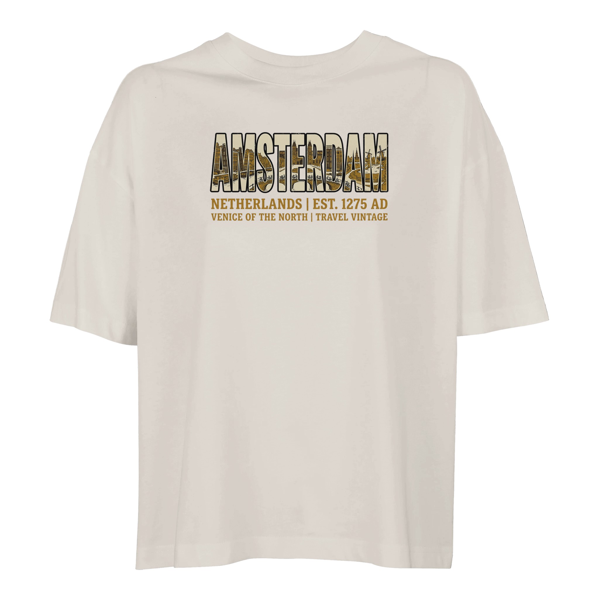 T-shirt Amsterdam femme ample coton bio conversion T-shirt Amsterdam femme ample coton bio conversion, coloris Off White