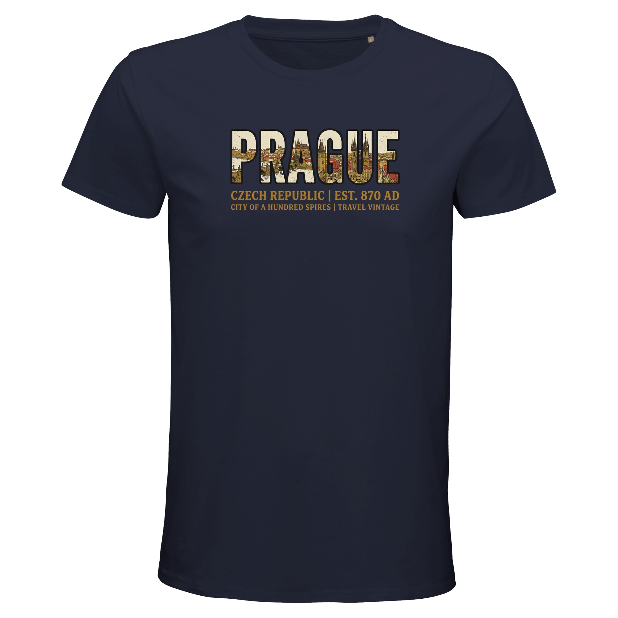 T-shirt Prague homme bio ajusté T-shirt Prague homme bio ajusté, coloris French Navy