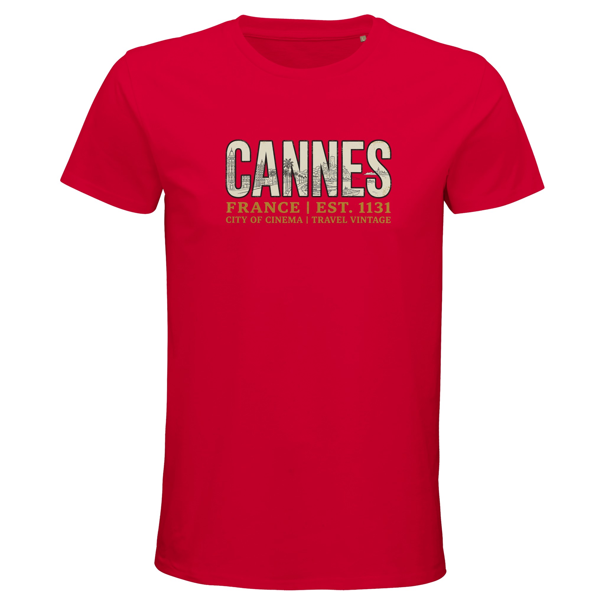 T-shirt Cannes homme bio ajusté ville Côte dAzur T-shirt Cannes homme bio ajusté ville Côte dAzur