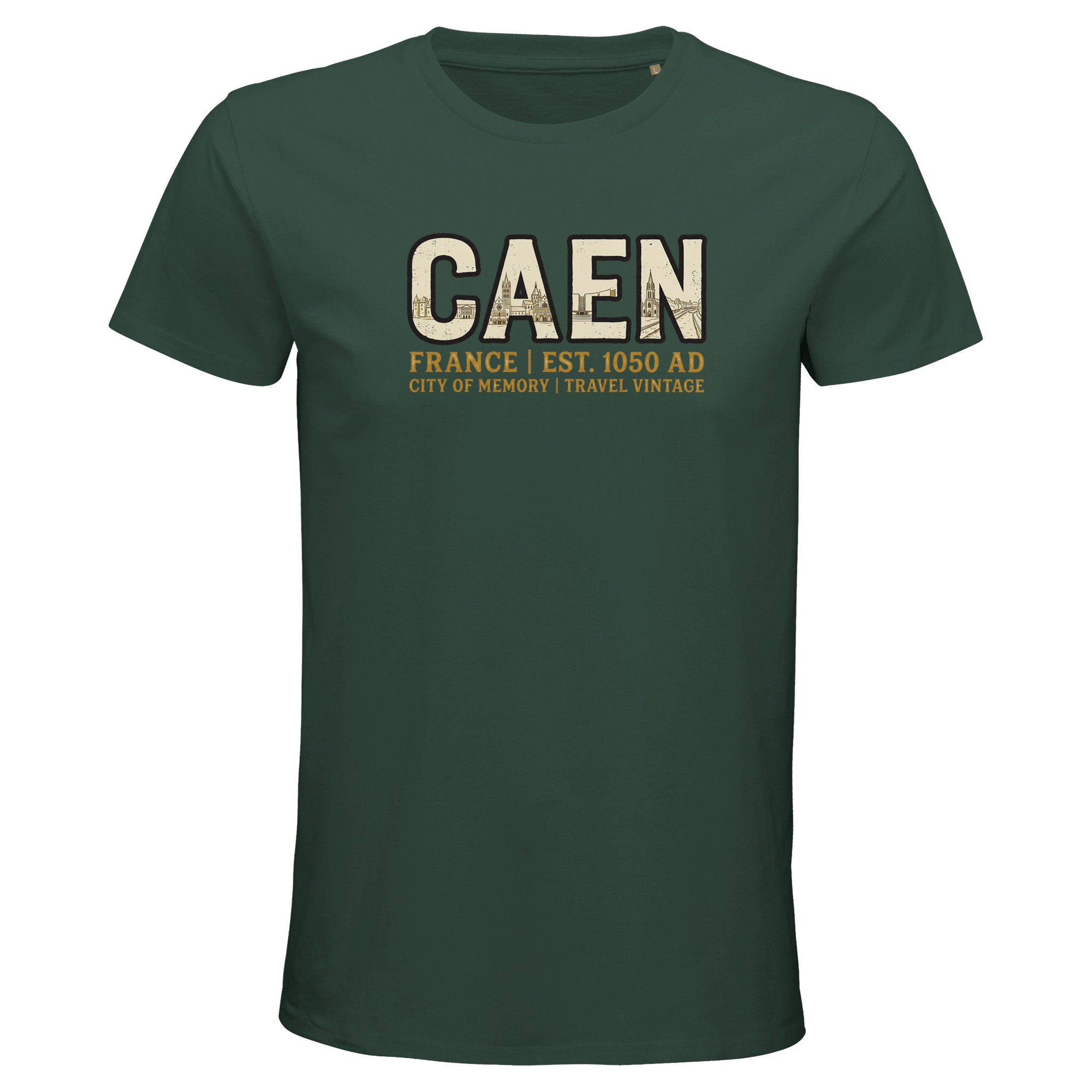 T-shirt Caen homme bio ajusté ville de caractère T-shirt Caen homme bio ajusté ville de caractère