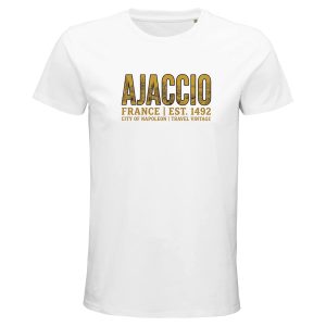 T-shirt Ajaccio homme bio ajusté ville Corse T-shirt Ajaccio homme bio ajusté ville Corse