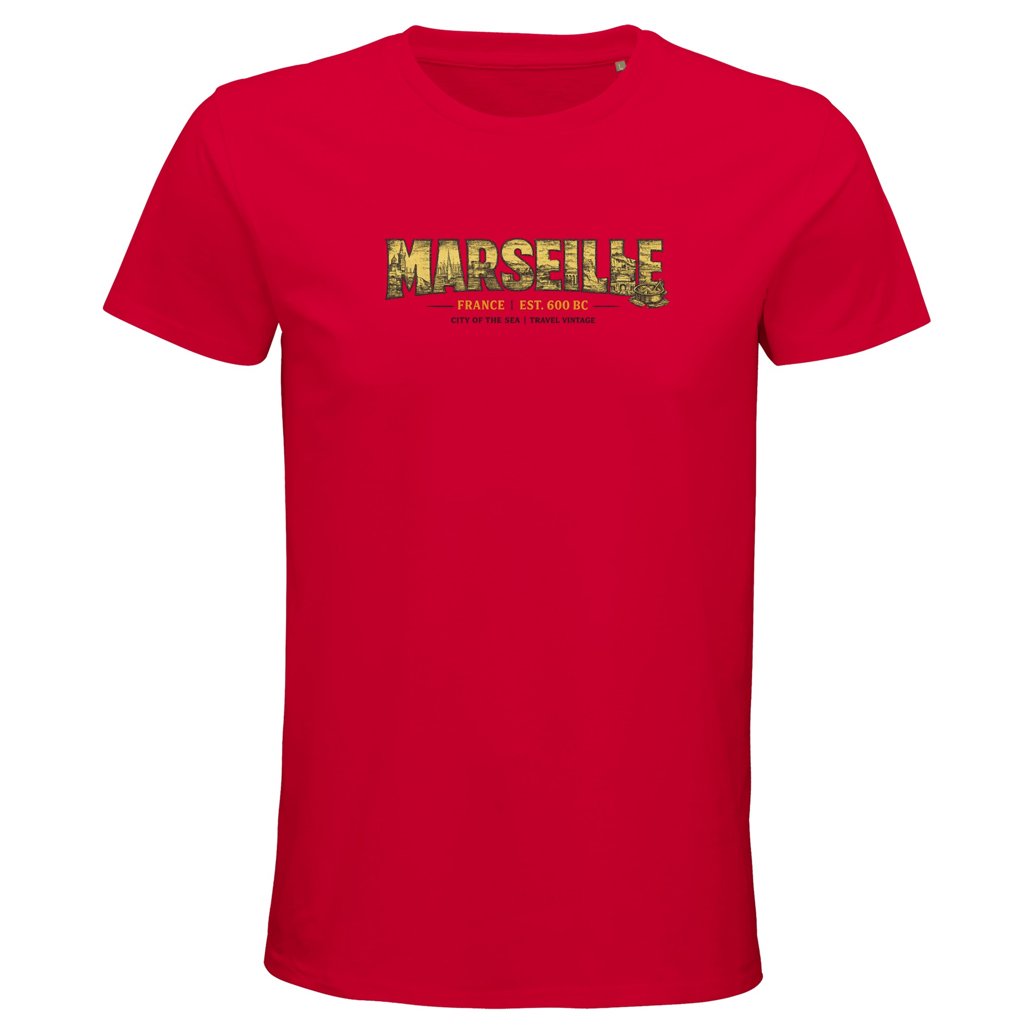 T-shirt Marseille homme bio ajusté ville emblématique T-shirt Marseille homme bio ajusté ville emblématique