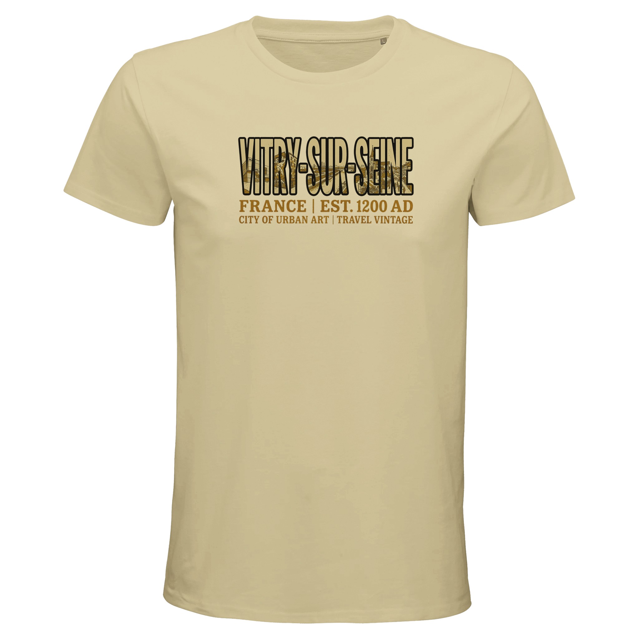 T-shirt Vitry-sur-Seine homme bio ajusté urbain T-shirt Vitry-sur-Seine homme bio ajusté urbain