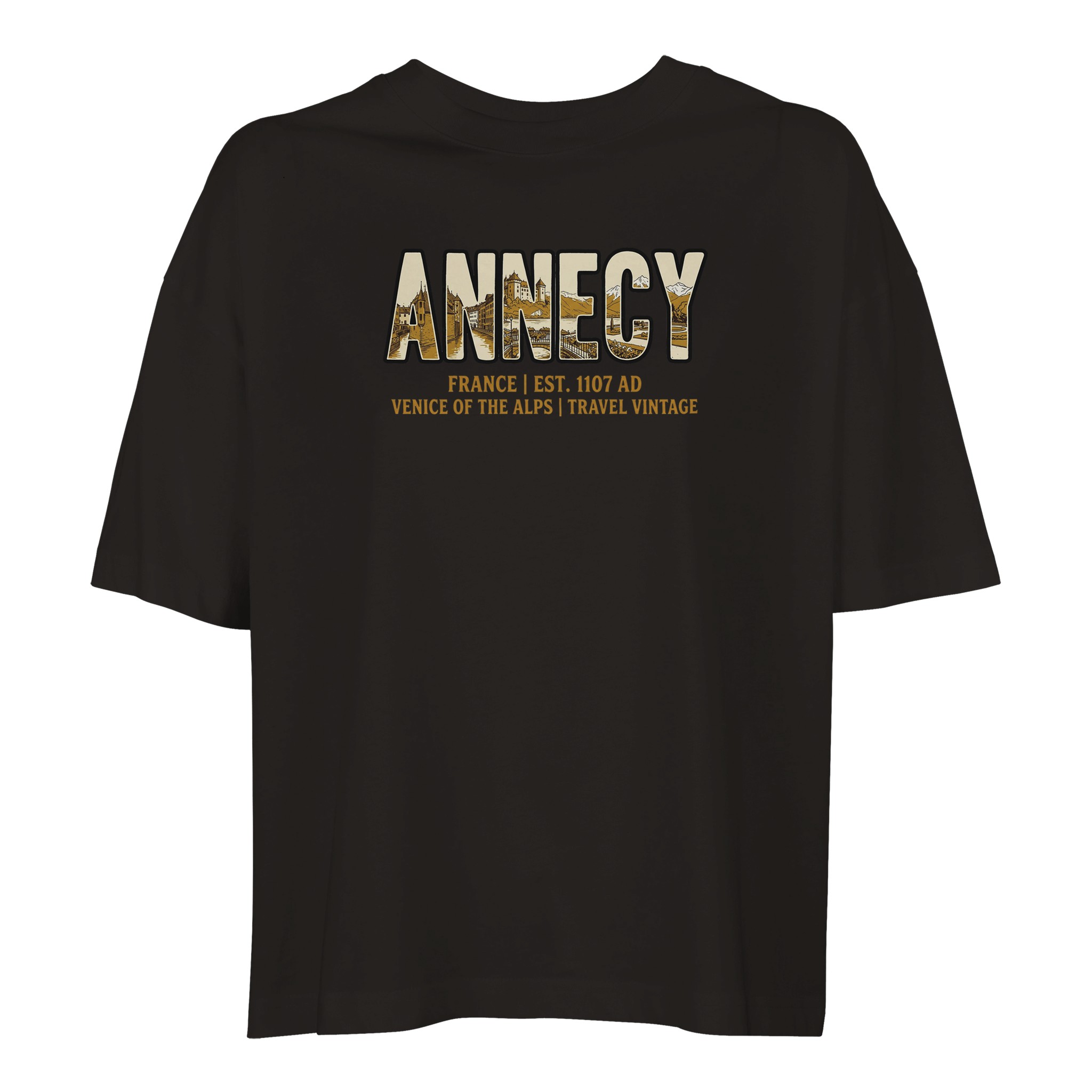 T-shirt Annecy femme ample coton bio ville T-shirt Annecy femme ample coton bio ville