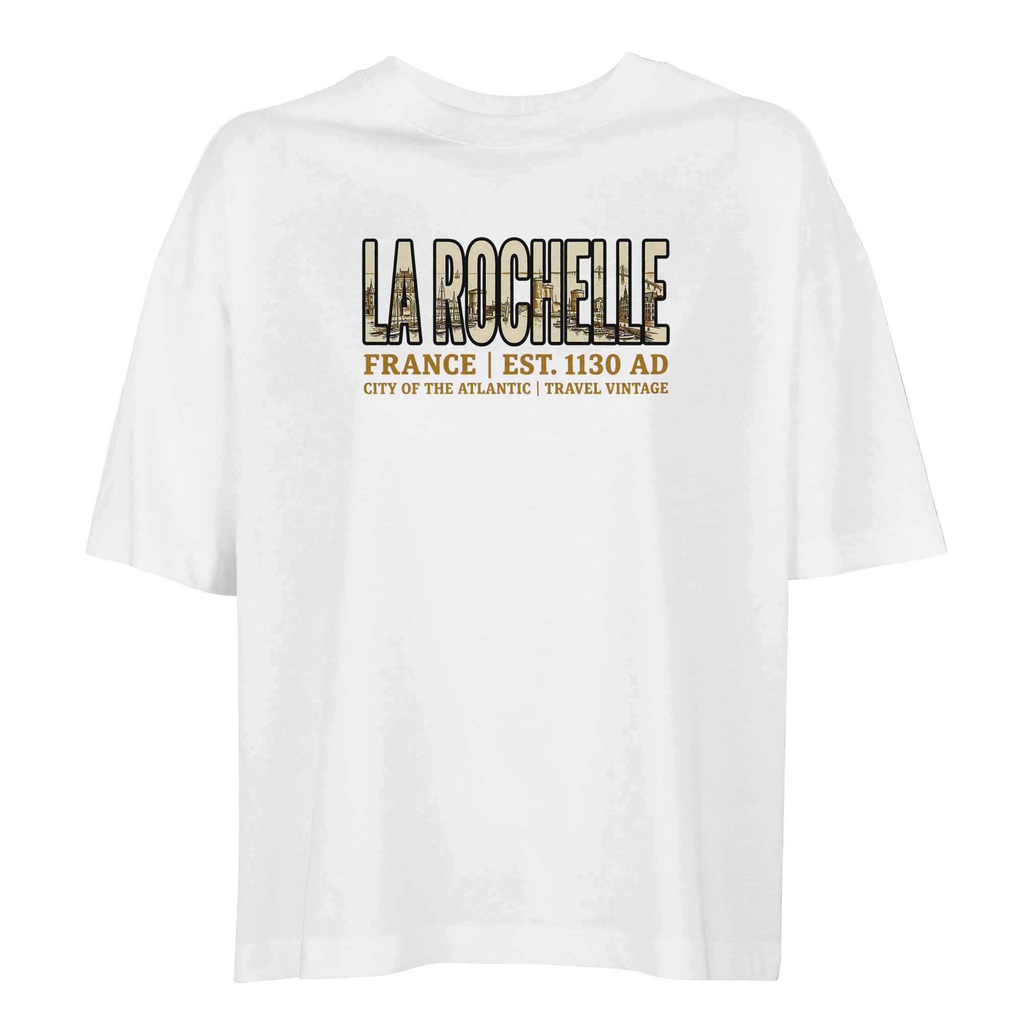 T-shirt La Rochelle femme ample coton bio ville T-shirt La Rochelle femme ample coton bio ville