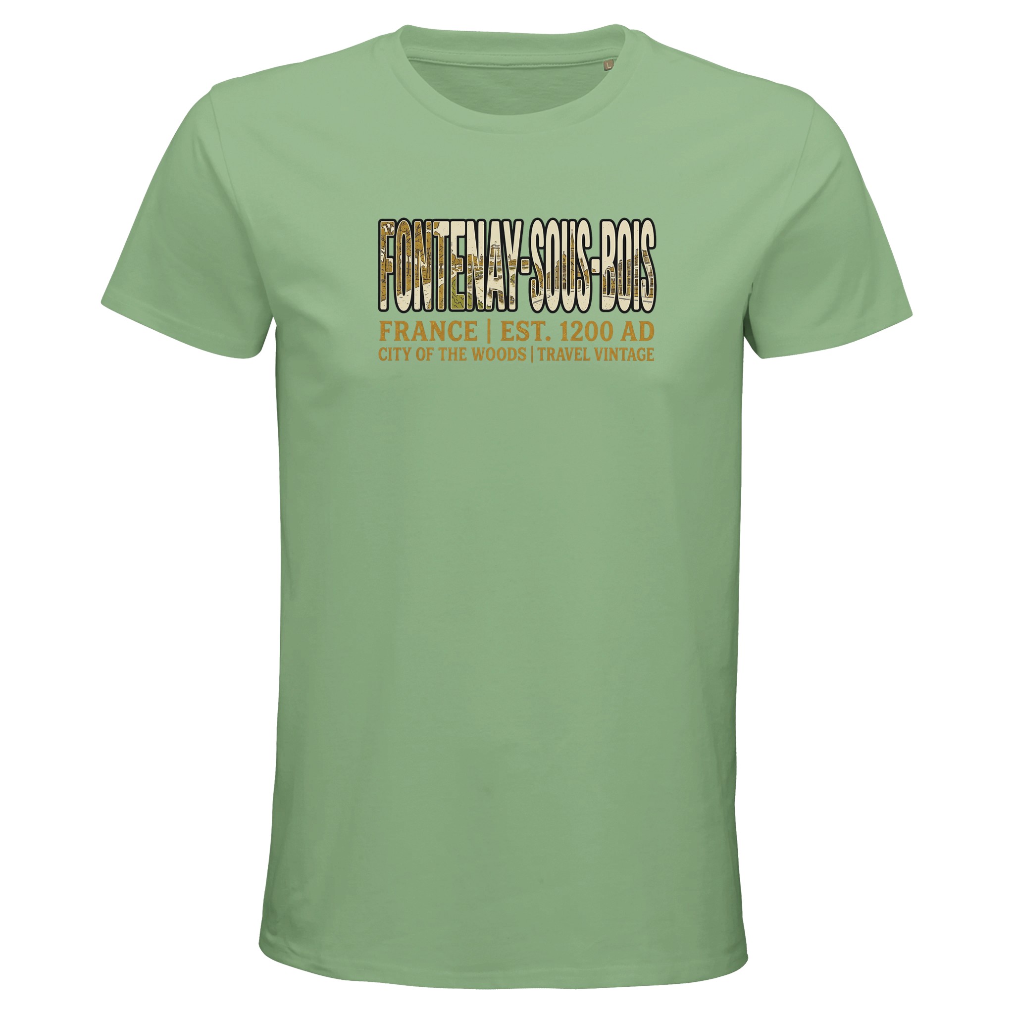 T-shirt Fontenay-sous-Bois homme bio ajusté ville T-shirt Fontenay-sous-Bois homme bio ajusté ville