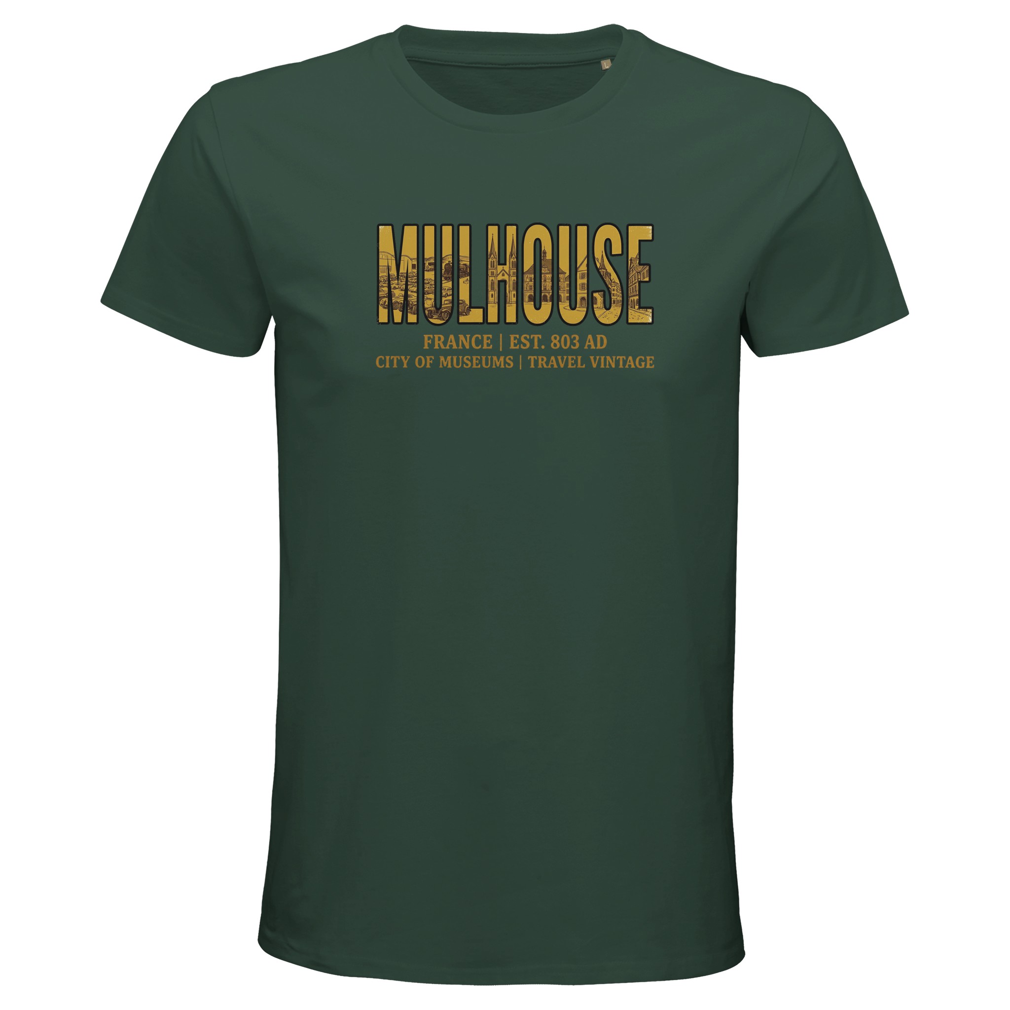 T-shirt Mulhouse homme bio ajusté ville française T-shirt Mulhouse homme bio ajusté ville française