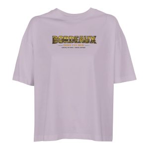 T-shirt Bordeaux femme ample coton bio ville, coloris lilak