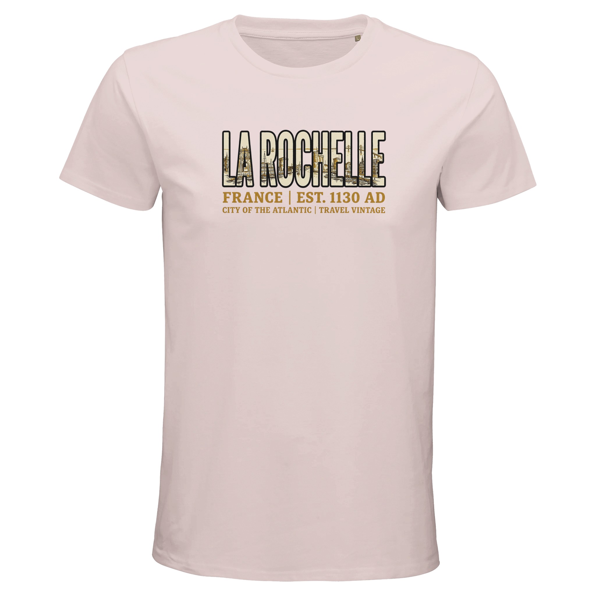 T-shirt La Rochelle homme bio ajusté ville Atlantique T-shirt La Rochelle homme bio ajusté ville Atlantique