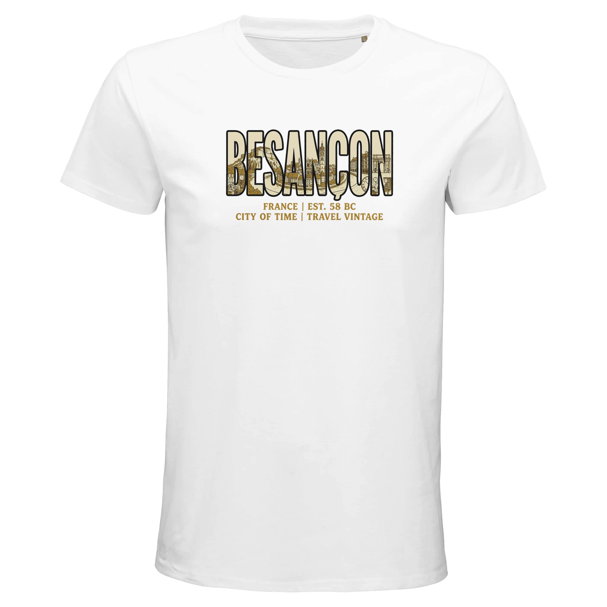T-shirt Besançon homme bio ajusté T-shirt Besançon homme bio ajusté