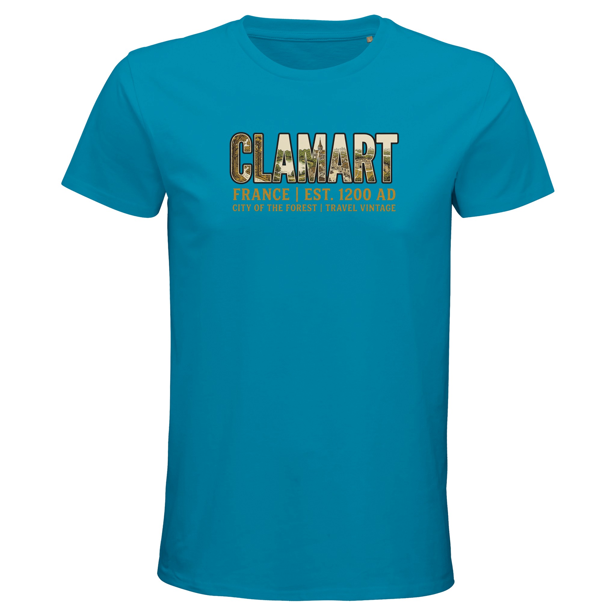 T-shirt Clamart homme bio ajusté ville française T-shirt Clamart homme bio ajusté ville française