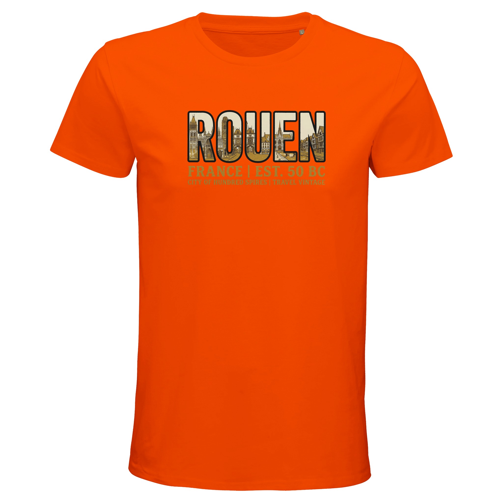 T-shirt Rouen homme bio ajusté ville française T-shirt Rouen homme bio ajusté ville française