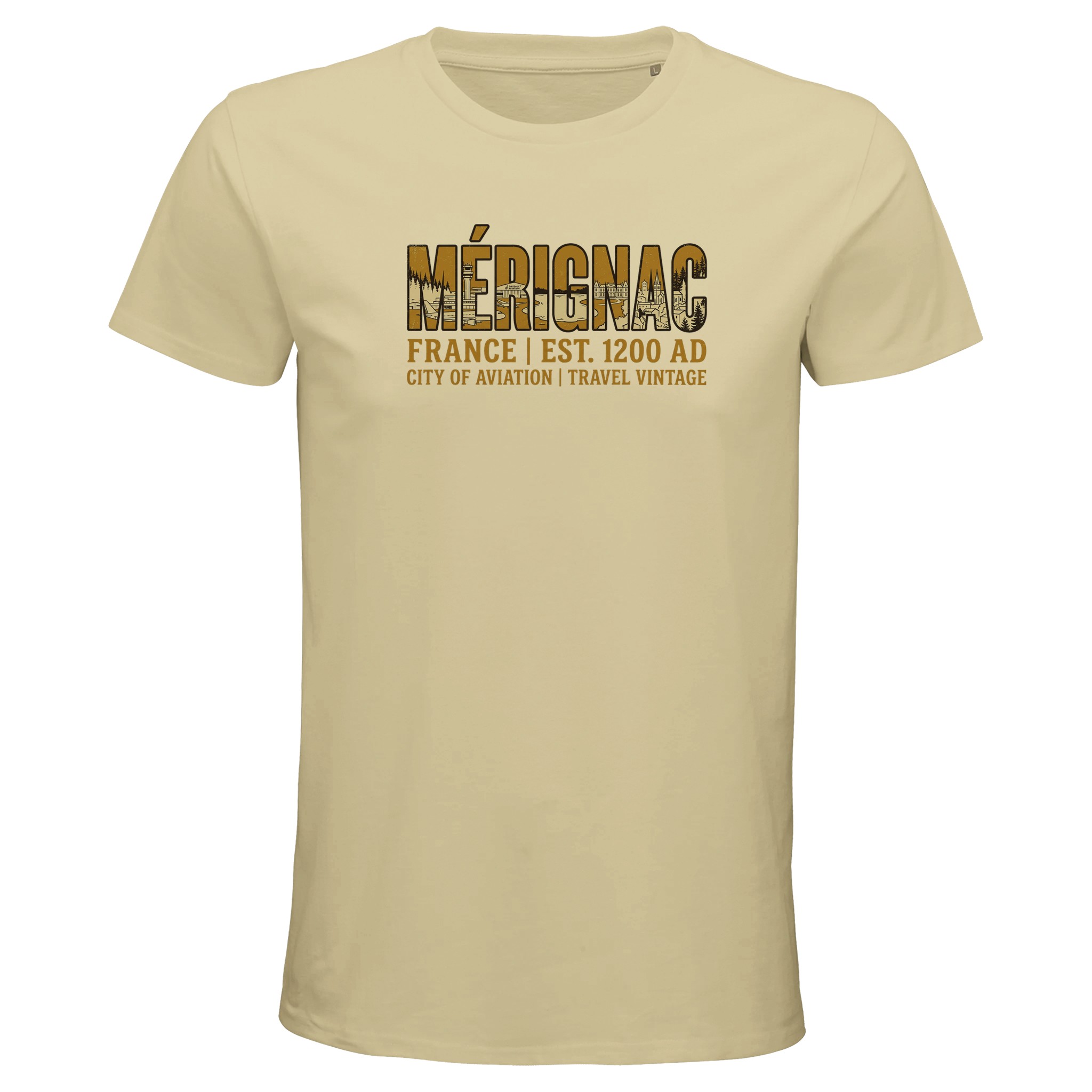 T-shirt Mérignac homme bio ajusté ville aviation T-shirt Mérignac homme bio ajusté ville aviation
