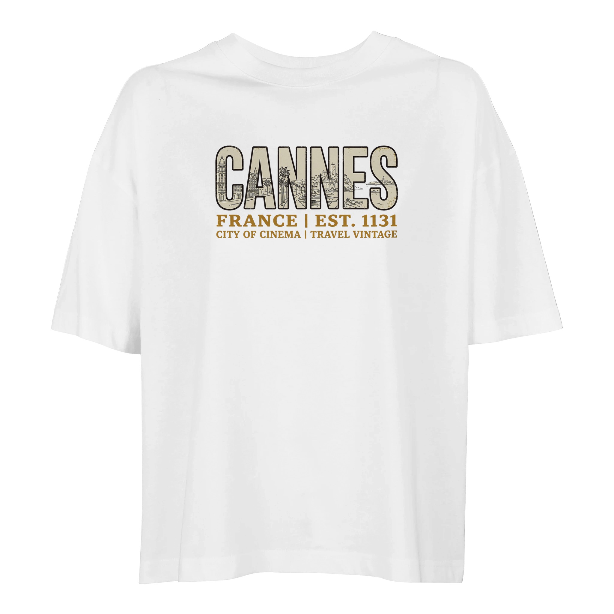 T-shirt Cannes femme ample coton bio ville cinéma T-shirt Cannes femme ample coton bio ville cinéma