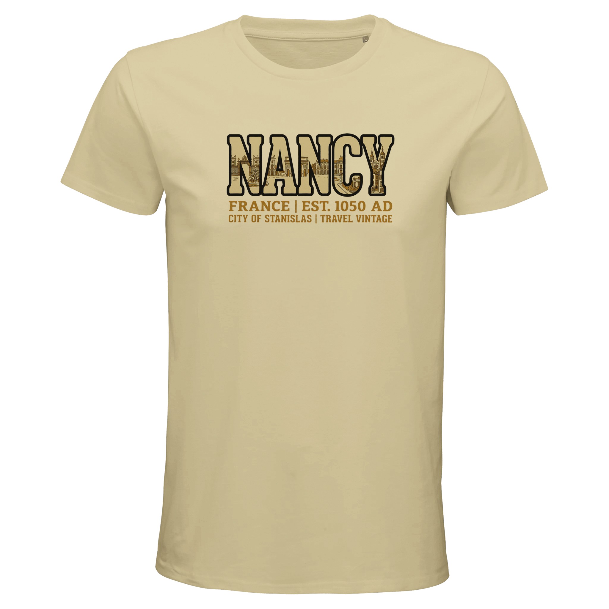 T-shirt Nancy homme bio ajusté ville française T-shirt Nancy homme bio ajusté ville française