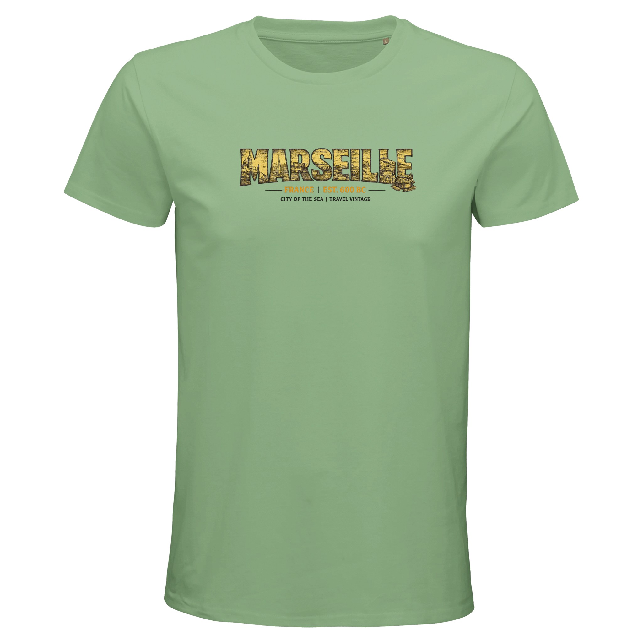 T-shirt Marseille homme bio ajusté ville emblématique T-shirt Marseille homme bio ajusté ville emblématique