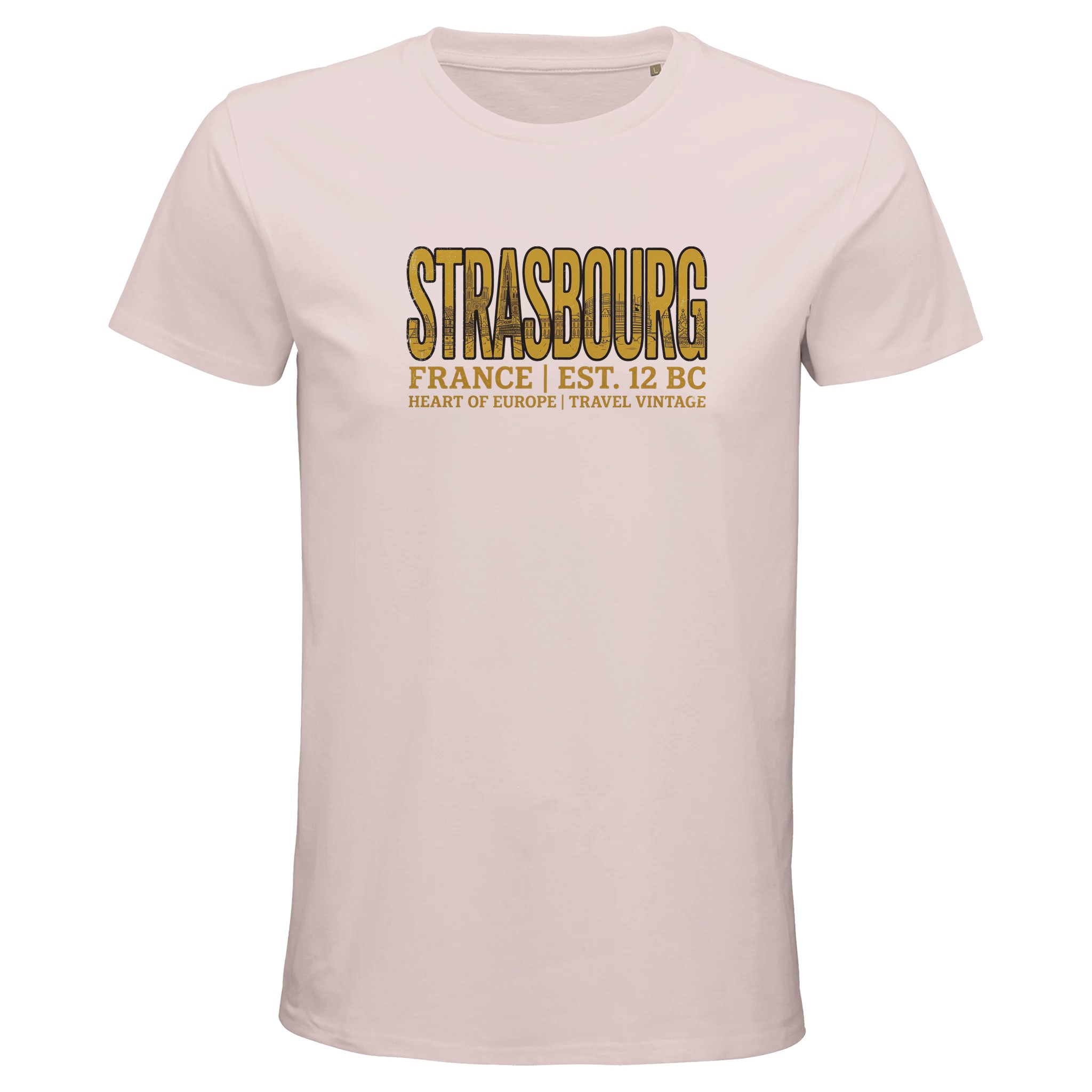 T-shirt Strasbourg homme bio ajusté ville France T-shirt Strasbourg homme bio ajusté ville France