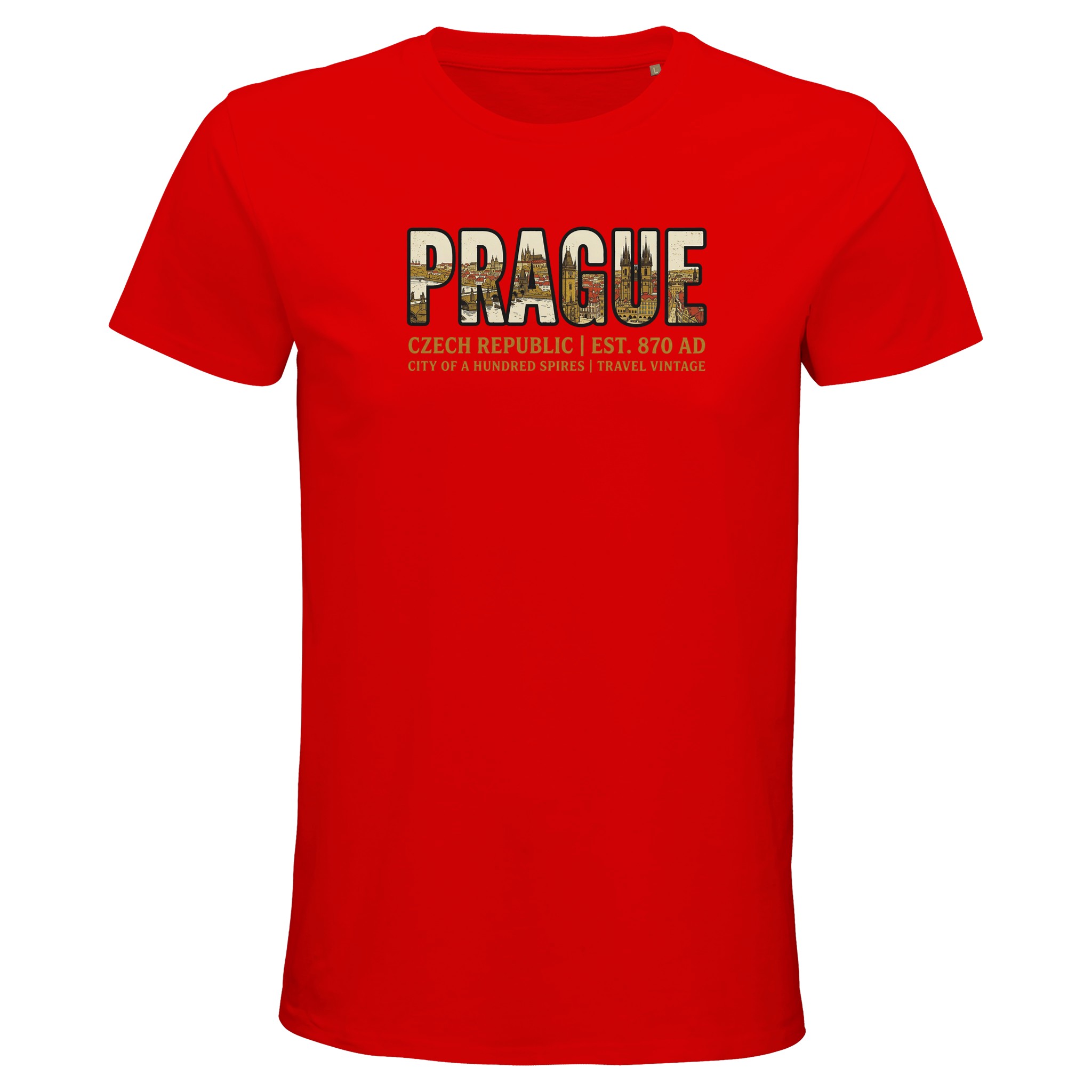 T-shirt Prague homme bio ajusté T-shirt Prague homme bio ajusté, coloris Bright Red