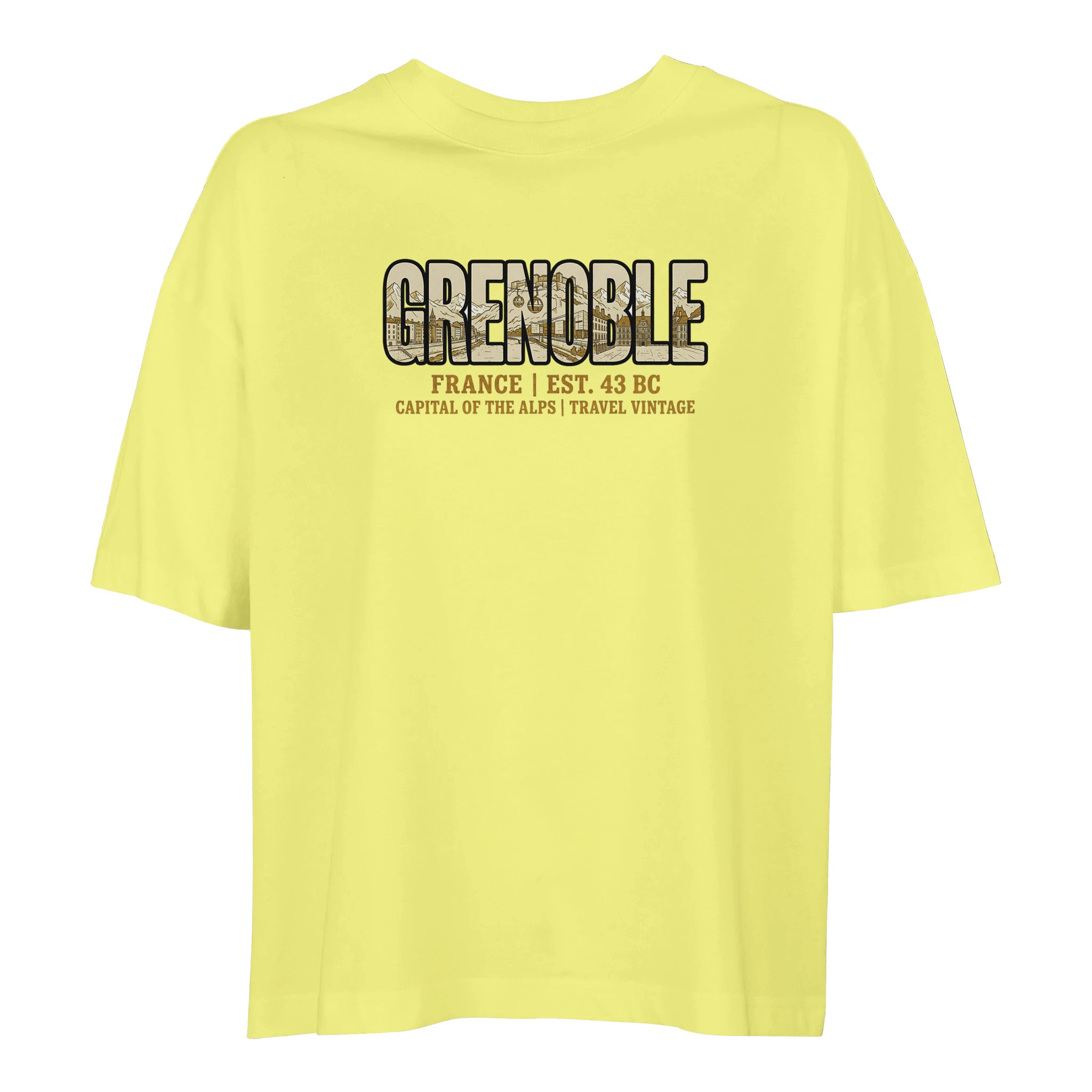 T-shirt Grenoble femme ample coton bio ville T-shirt Grenoble femme ample coton bio ville
