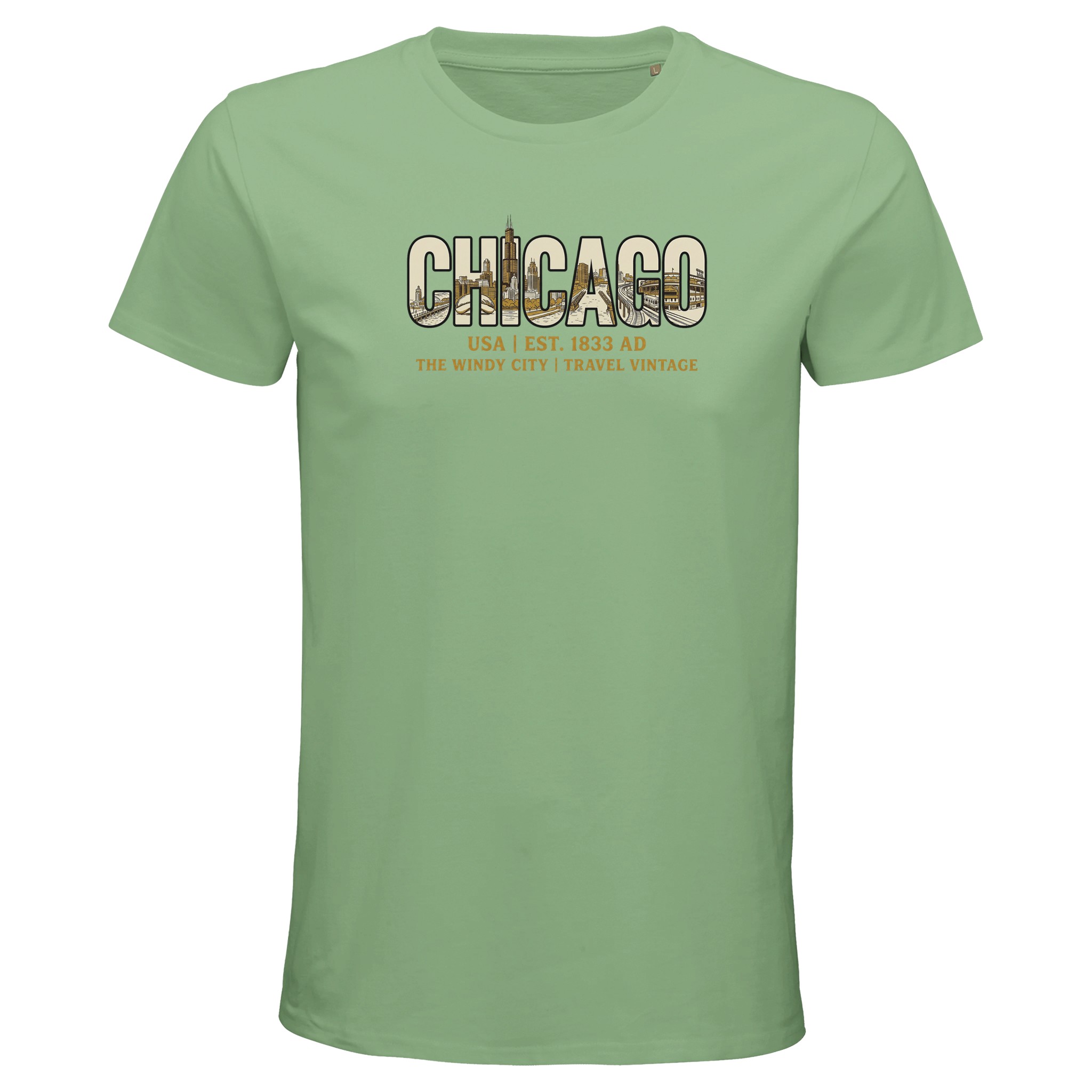 T-shirt Chicago homme bio ajusté T-shirt Chicago homme bio ajusté, coloris apple green