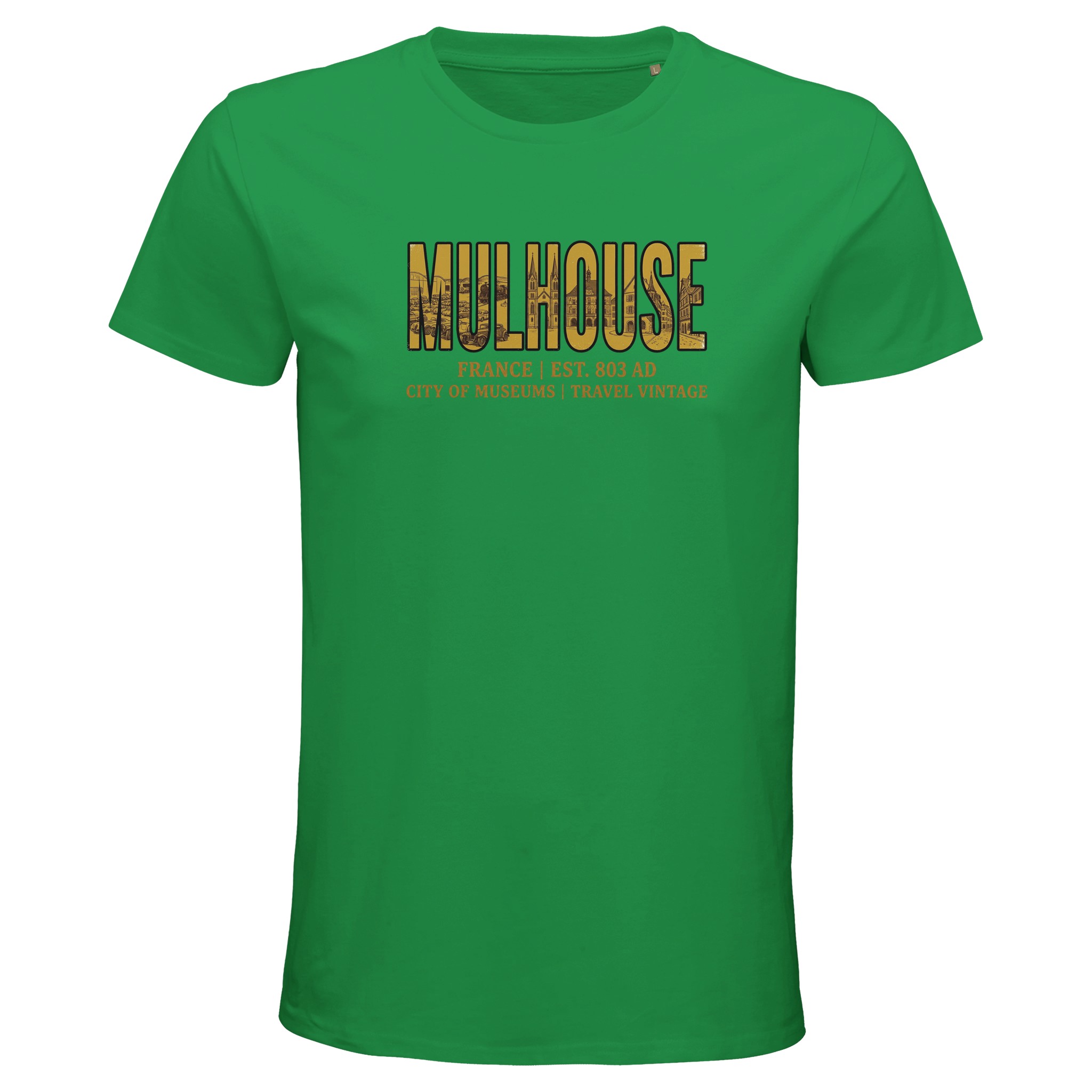 T-shirt Mulhouse homme bio ajusté ville française T-shirt Mulhouse homme bio ajusté ville française